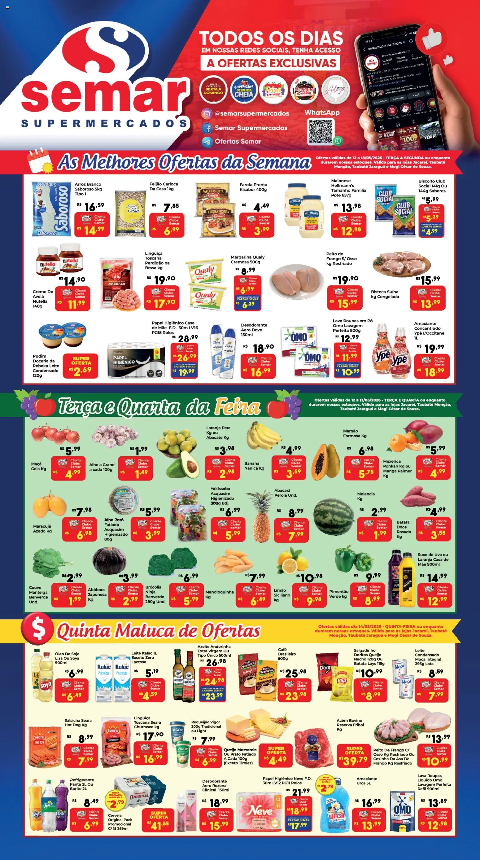 Pré-Visualização do folheto "Semar Supermercado - Ofertas da semana" da loja Semar Supermercado válido a partir de 12/10/2026