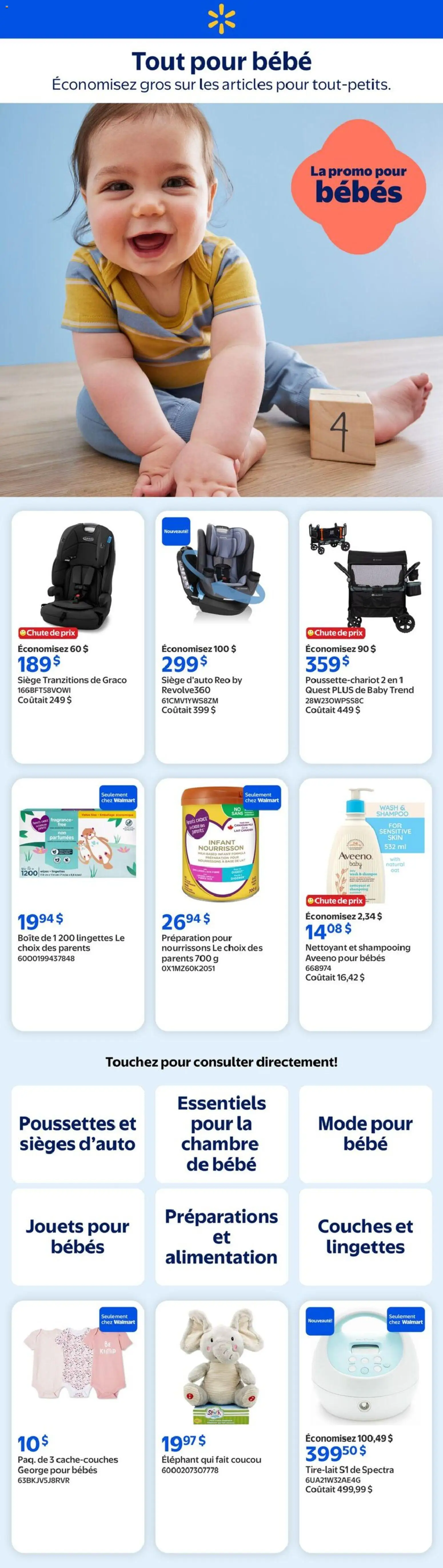 Preview of leaflet Walmart circulaire - Tout pour bébé from shop Walmart is valid from Jun 25, 2026 - Shoes, Fragrance, Shampoo