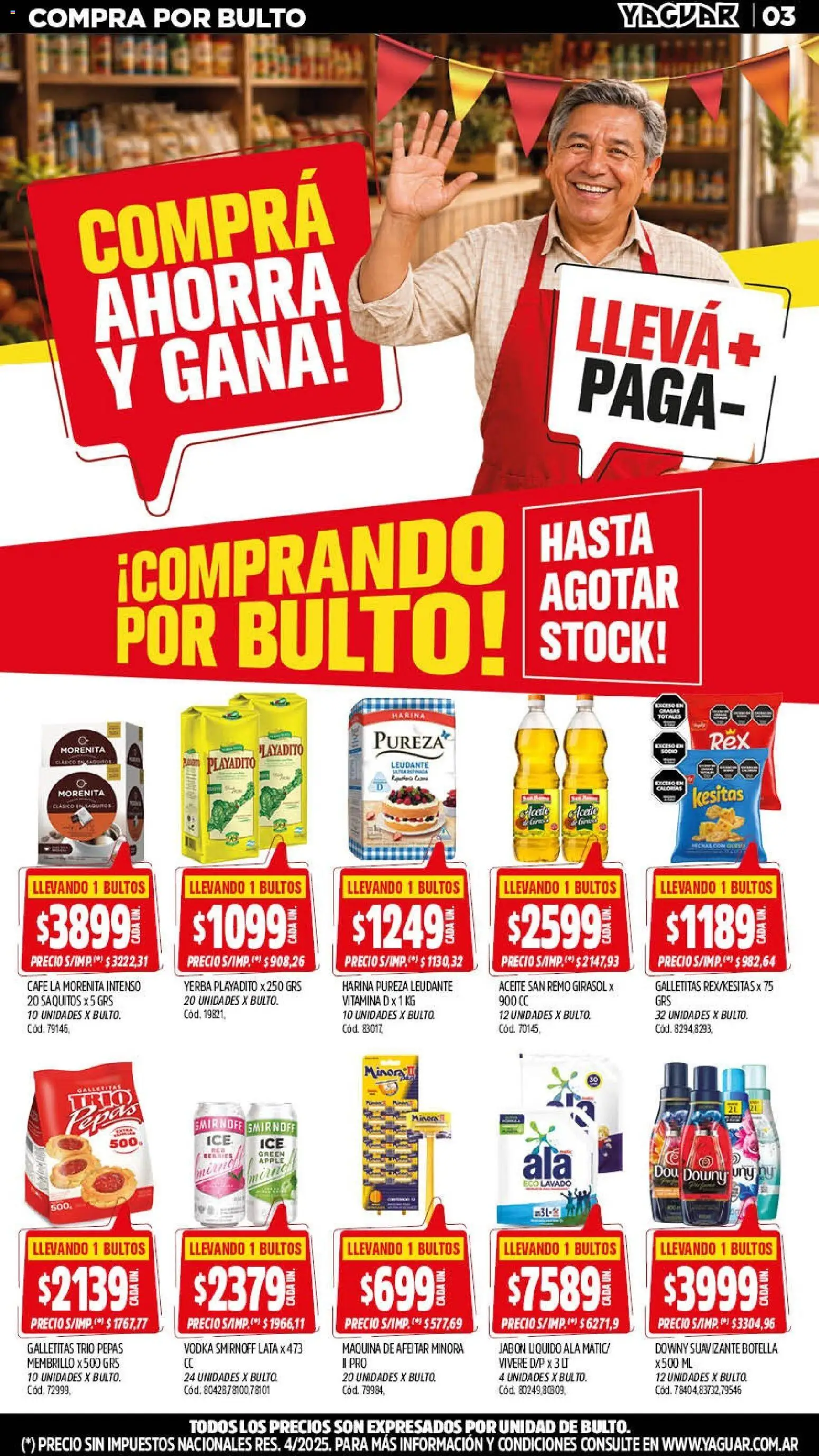 Vista previa del folleto de la tienda Yaguar válido desde el 07/09/2026 - Café, Vodka, Yerba, Galletitas, Aceite, Harina, Maquina de afeitar, Jabón líquido