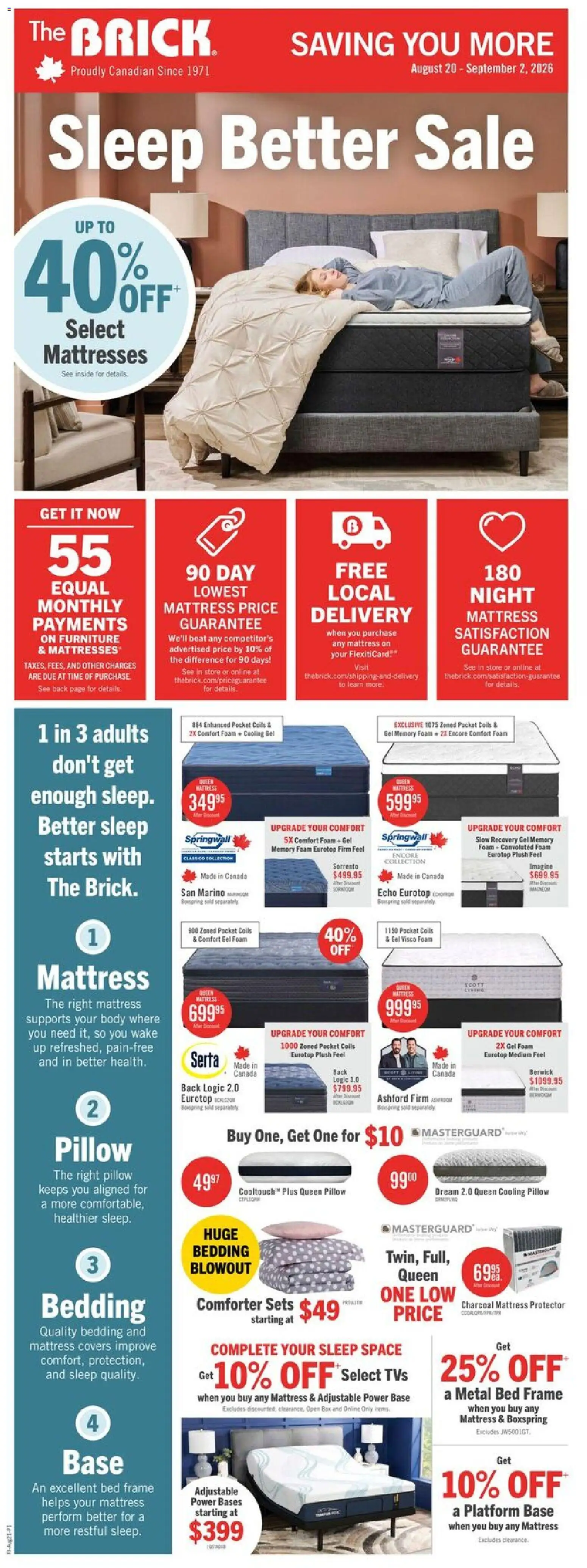 Preview of leaflet The Brick weekly flyer / circulaire from shop The Brick is valid from Aug 20, 2026
