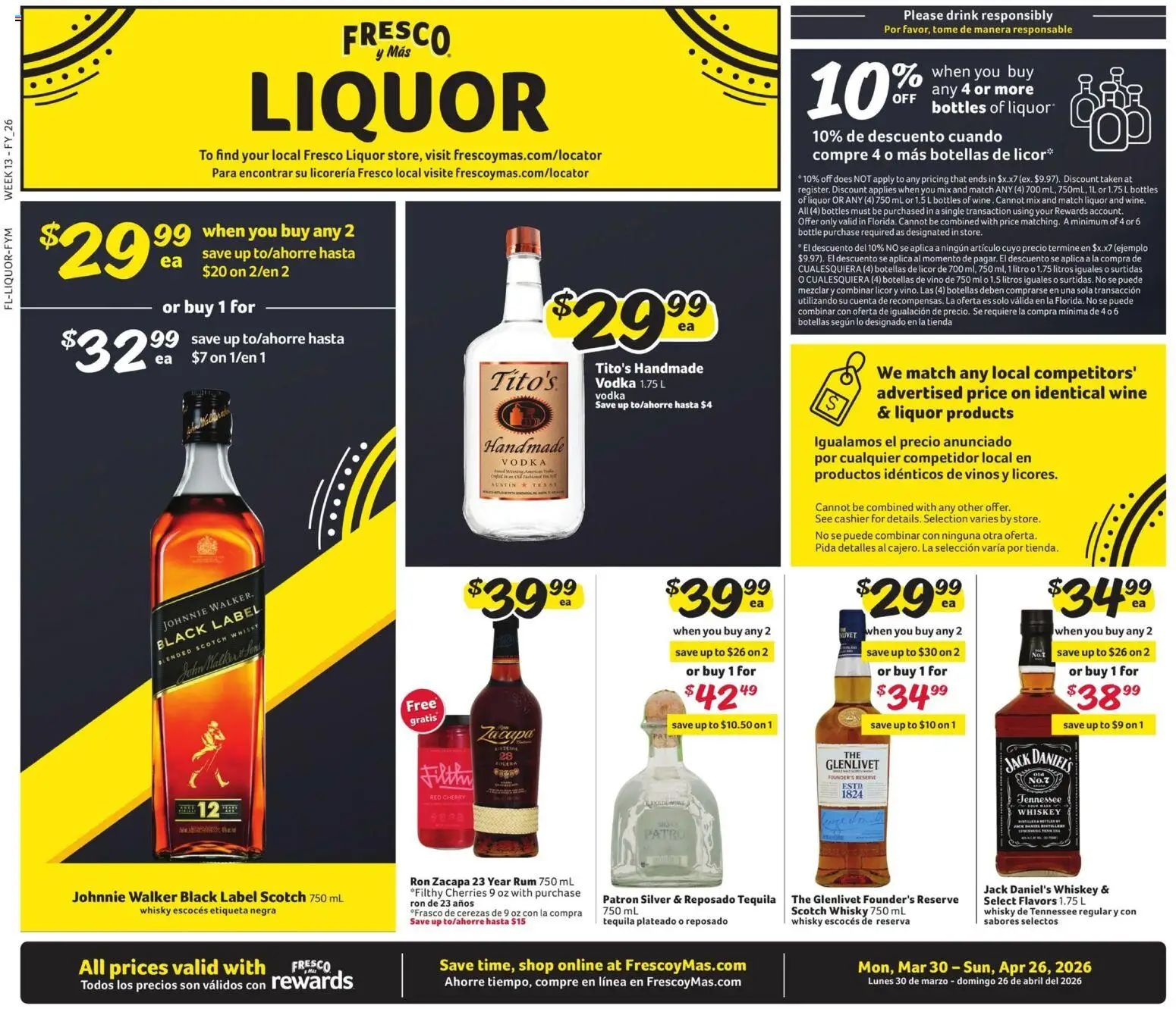 Ad Preview of Fresco y Más Fresco y Más Alcohol Flyer from 03/30/2026