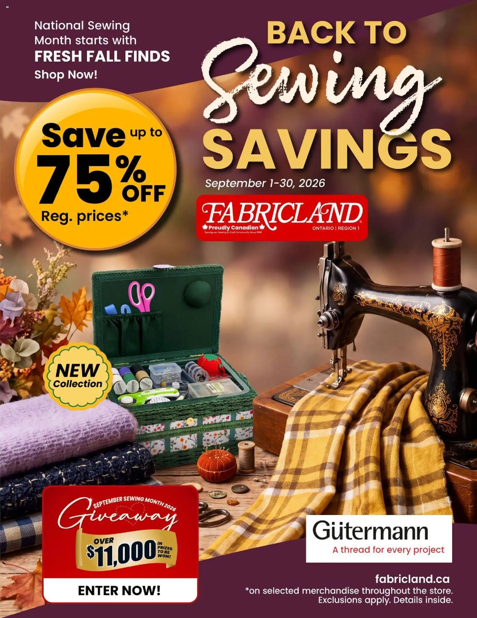 Preview of leaflet Fabricland weekly flyer / circulaire from shop Fabricland is valid from Sep 01, 2026