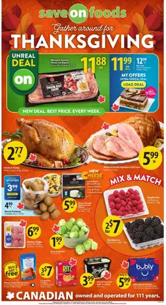 Un aperçu du dépliant Save on foods weekly flyer / circulaire du magasin Save on foods est valide à partir 8 oct. 2026