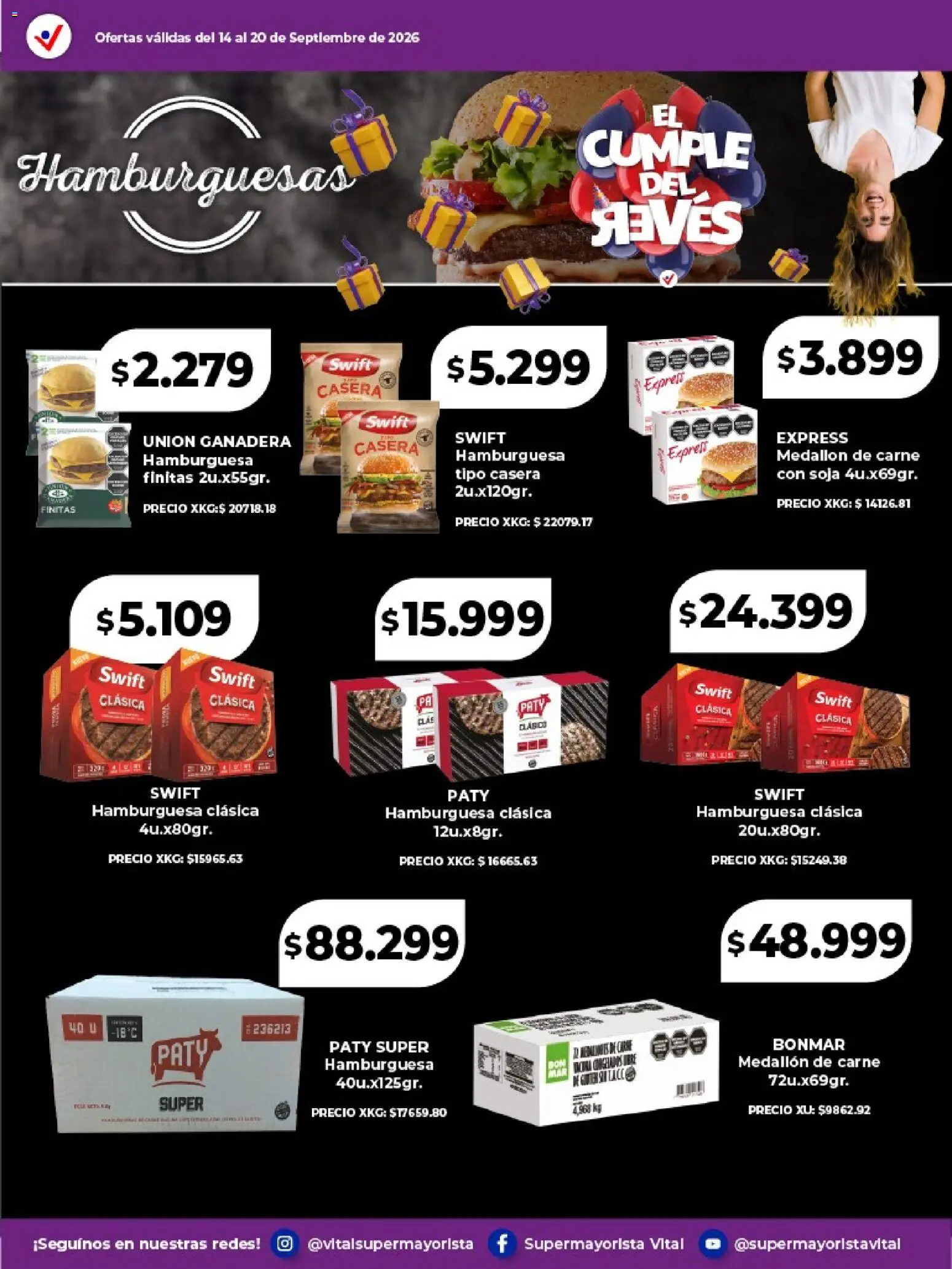 Vista previa del folleto de la tienda Vital válido desde el 14/09/2026 - Hamburguesa, Carne