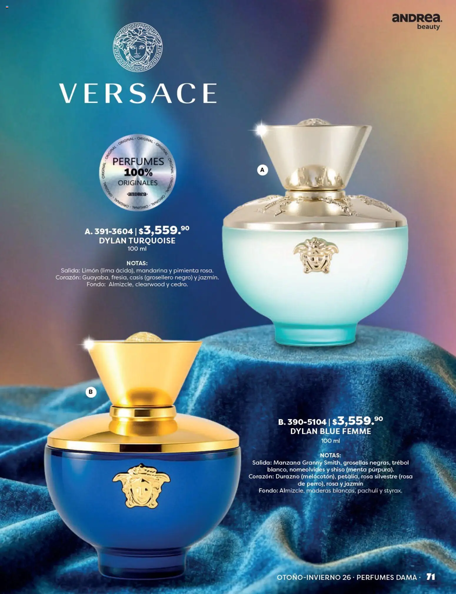 Vista previa las ofertas de la tienda Andrea - Andrea catálogo Beauty desde el 23/08/2026 - Perfumes, Manzana, Limón, Durazno, Lima, Pimienta