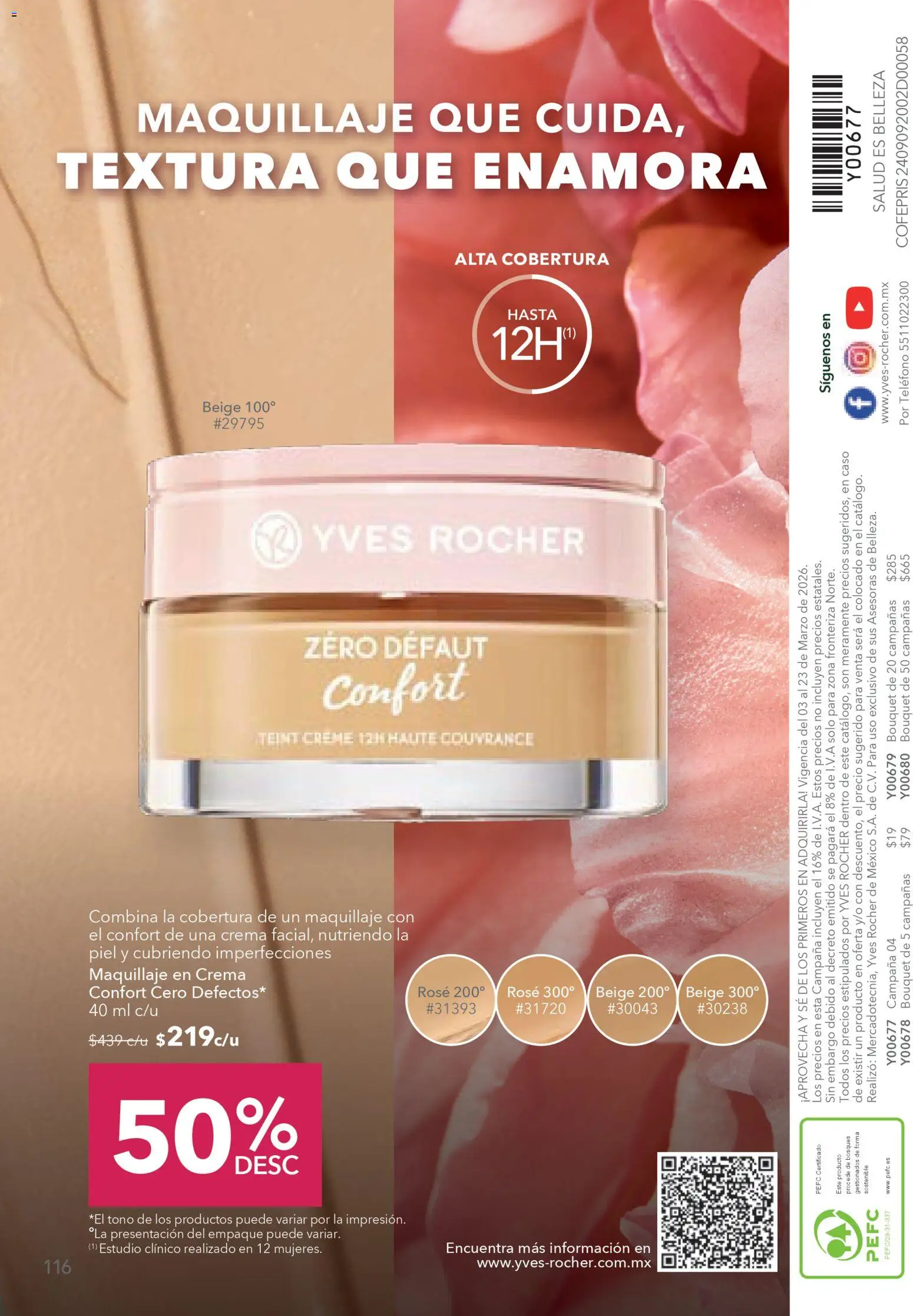 Vista previa las ofertas de la tienda Yves Rocher - Campaña 4 2026 desde el 03/03/2026 - Maquillaje, Teléfono, Crema, Campana