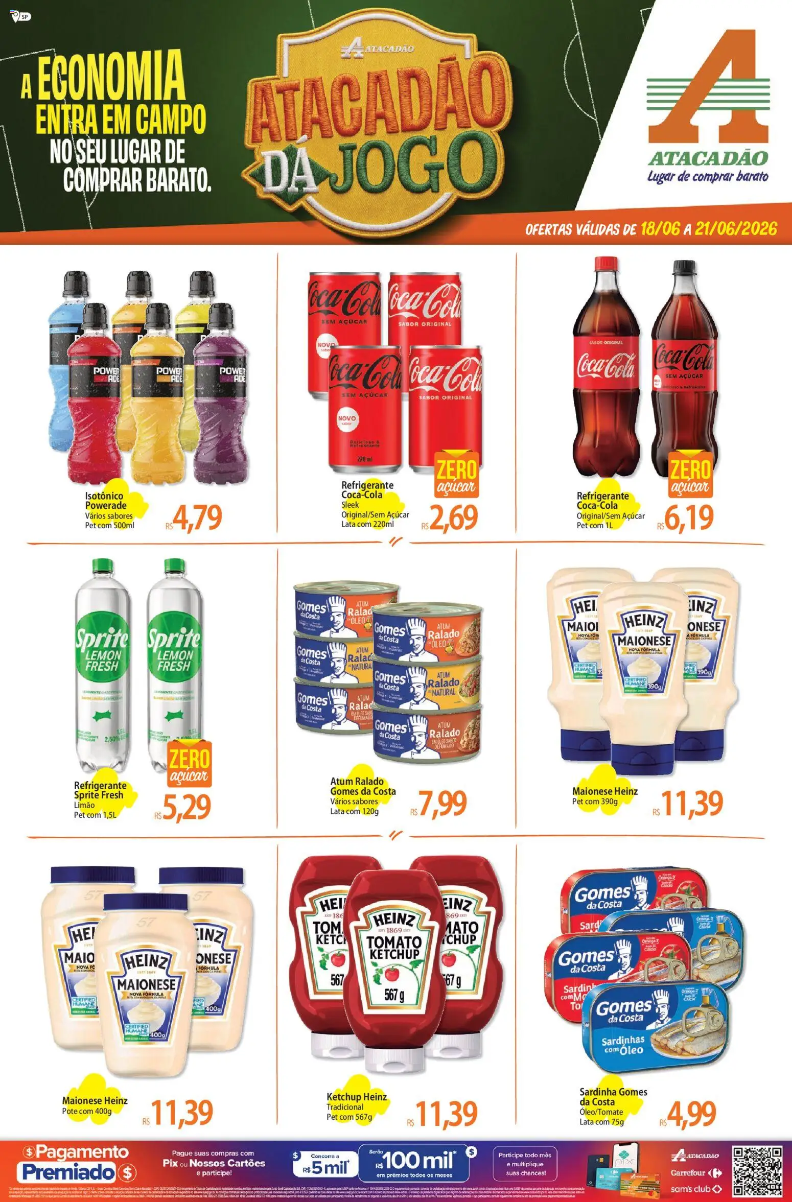 Pré-Visualização do folheto "Atacadão ofertas - SP" da loja Atacadão válido a partir de 18/06/2026 - Óleo, Ketchup, Maionese, Cola, Maiô, Atum, Sardinha, Gomes da costa
