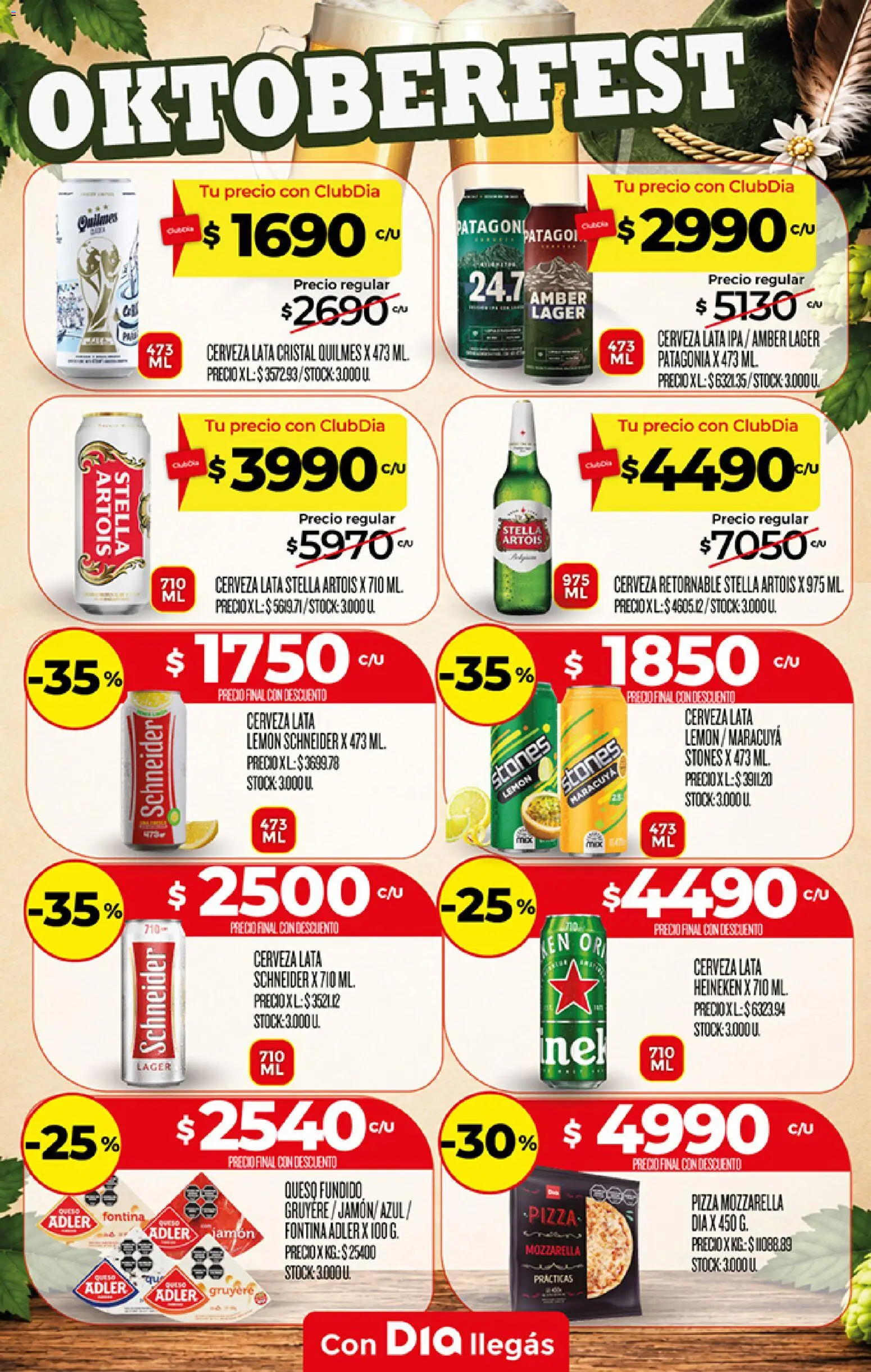 Vista previa del folleto de la tienda Dia válido desde el 30/09/2026 - Pizza, Cerveza, Queso, Heineken, Mozzarella, Jamón, Queso fundido