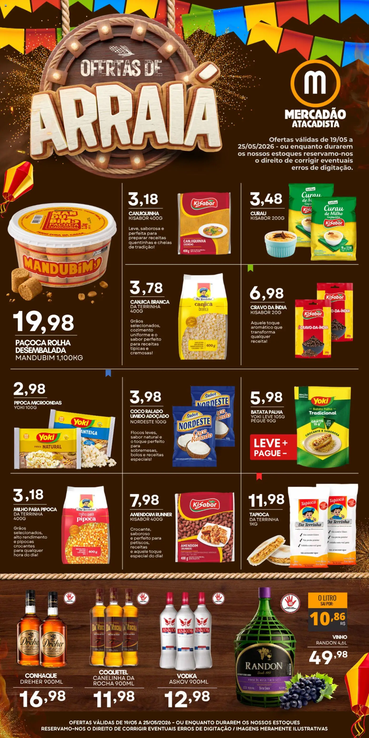 Pré-Visualização do folheto "Mercadão Atacadista ofertas Arraiá" da loja Mercadão Atacadista válido a partir de 19/05/2026