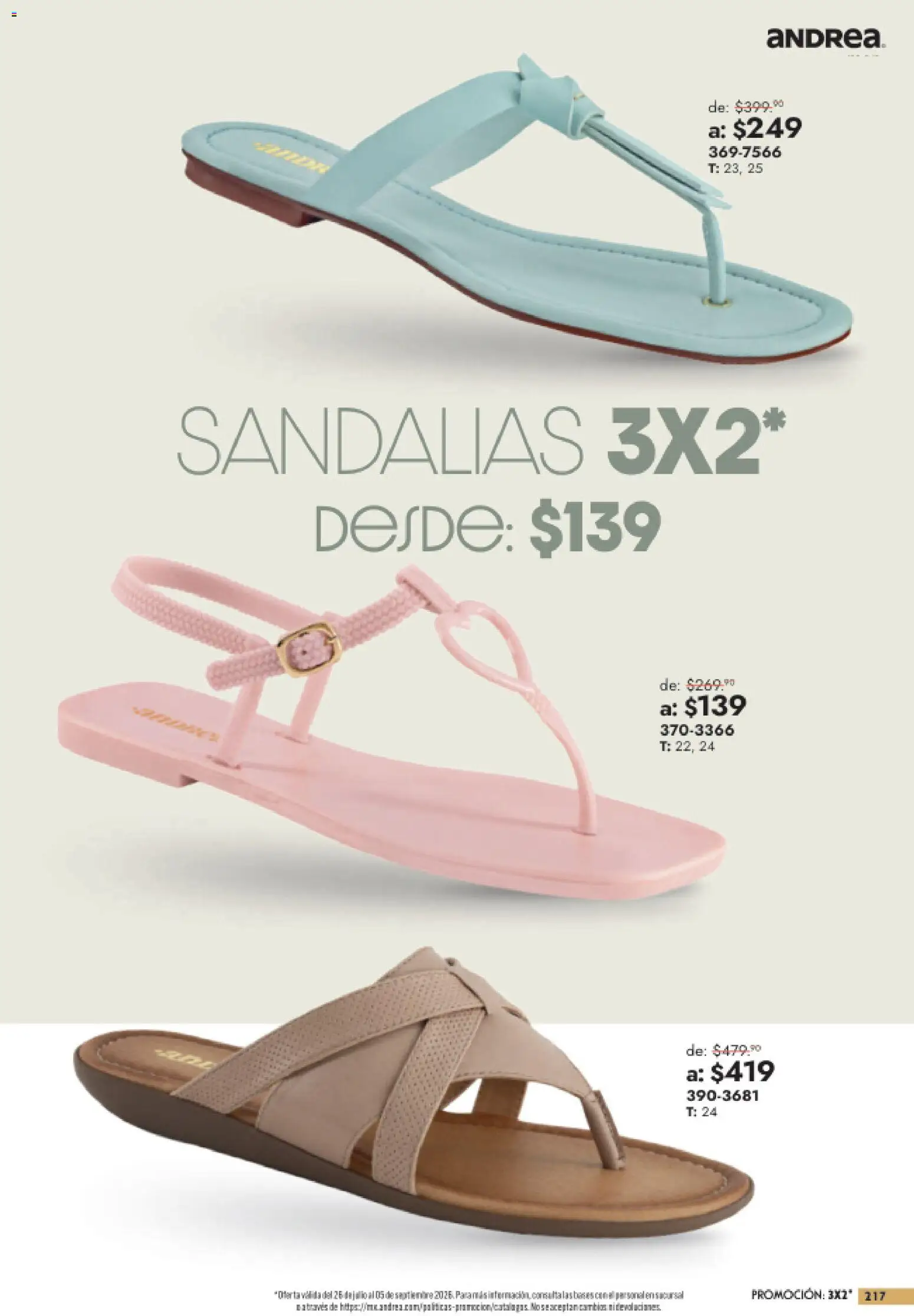 Vista previa las ofertas de la tienda Andrea - Andrea catálogo Outlet desde el 26/07/2026 