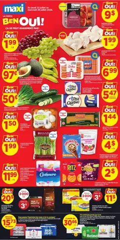 Un aperçu du dépliant Maxi weekly flyer / circulaire du magasin Maxi est valide à partir 23 juill. 2026