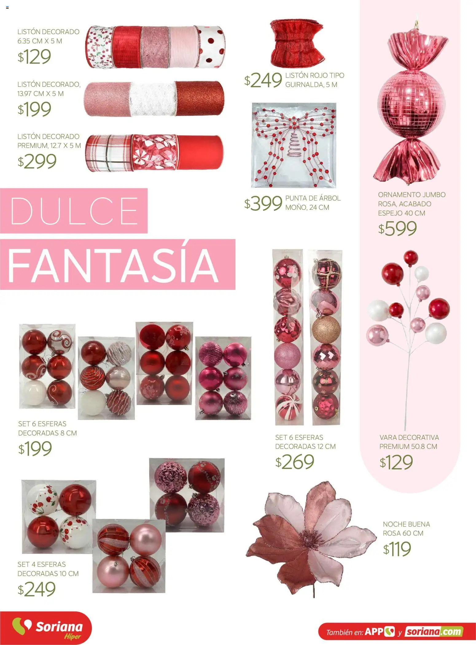 Vista previa las ofertas de la tienda Soriana - Soriana Híper - Decoracion Navideña desde el 30/09/2026 - Dulce, Espejo