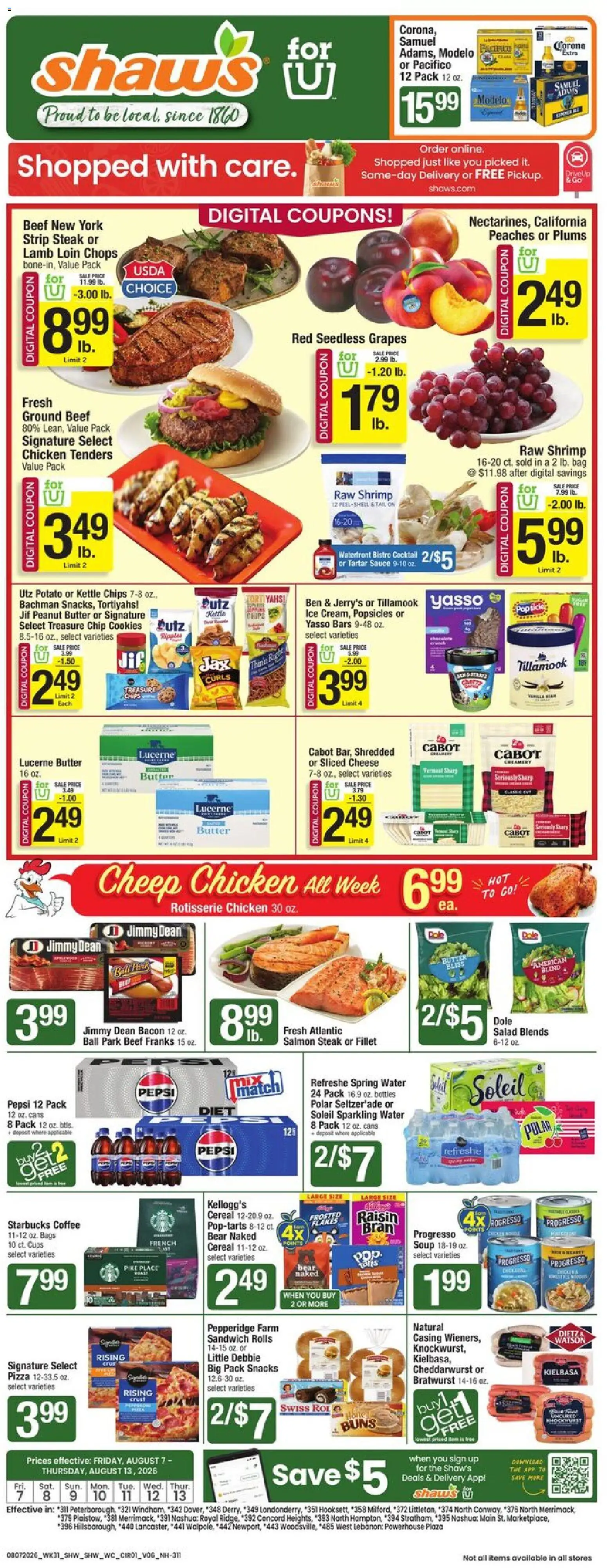 Ad Preview of Shaw's Shaw's Weekly Ad - NH from 08/07/2026