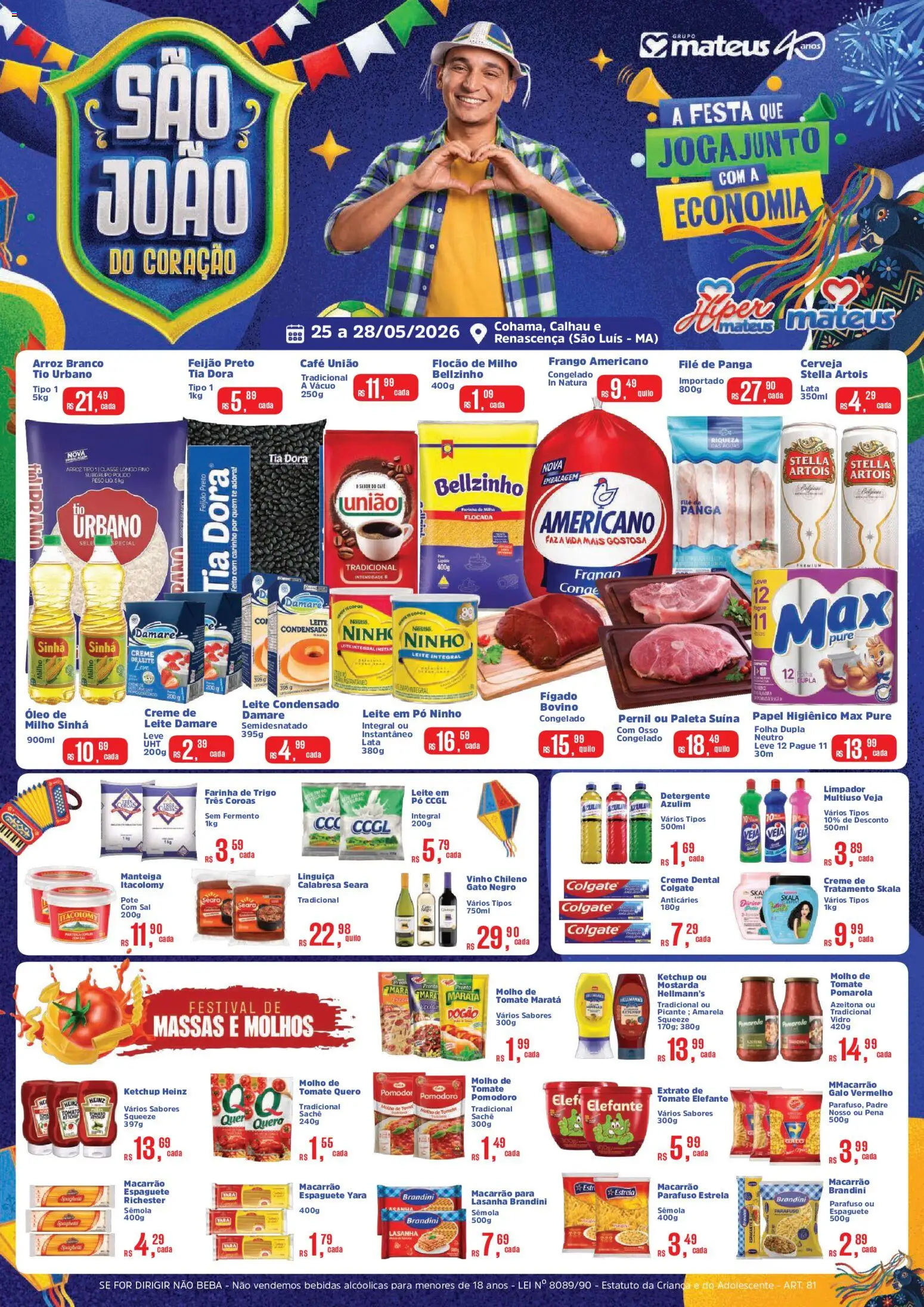 Pré-Visualização do folheto "Mateus - Ofertas da semana" da loja Mateus válido a partir de 25/05/2026 - Café, Tomate, Ketchup, Copos, Leite em pó, Pó, Espaguete, Creme dental