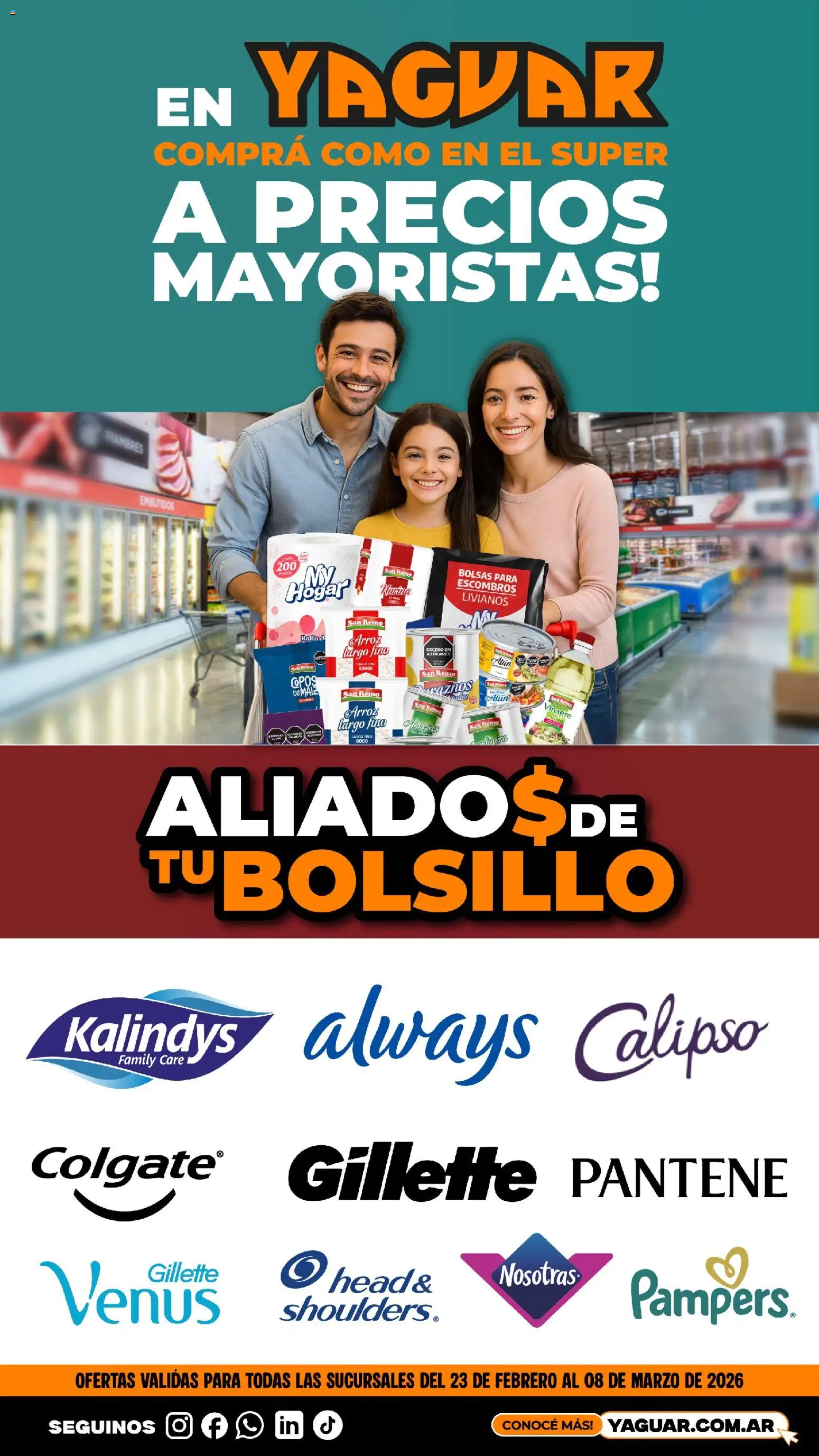 Vista previa del folleto de la tienda Yaguar válido desde el 23/02/2026 - Arroz, Maiz, Vinagre, Embutidos, Copos