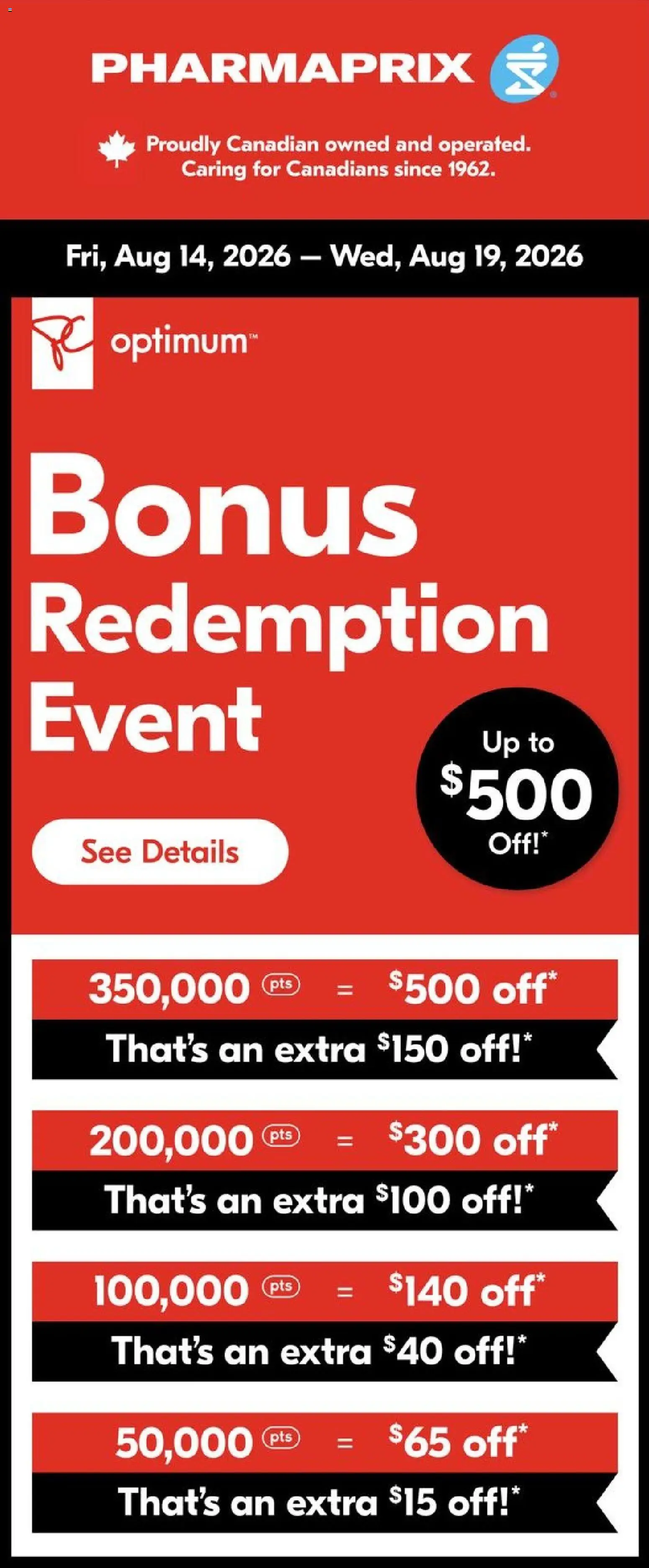 Preview of leaflet Pharmaprix - Event from shop Pharmaprix is valid from Aug 14, 2026