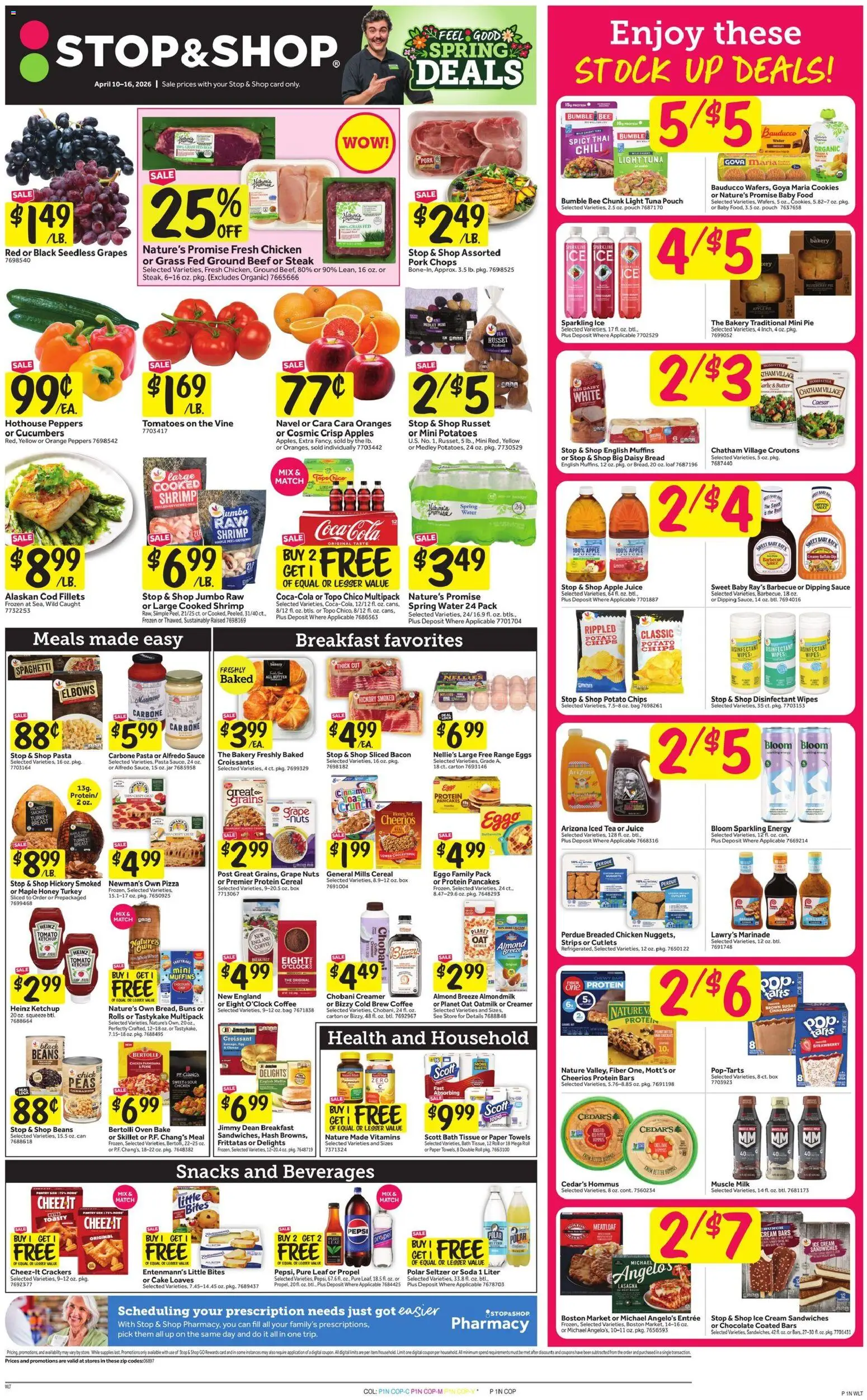 Ad Preview of Stop & Shop Stop & Shop Weekly Circular - CT from 04/10/2026 - Apples, Bakery, Water, Croissants, Sugar, Beef, Pork, Oven
