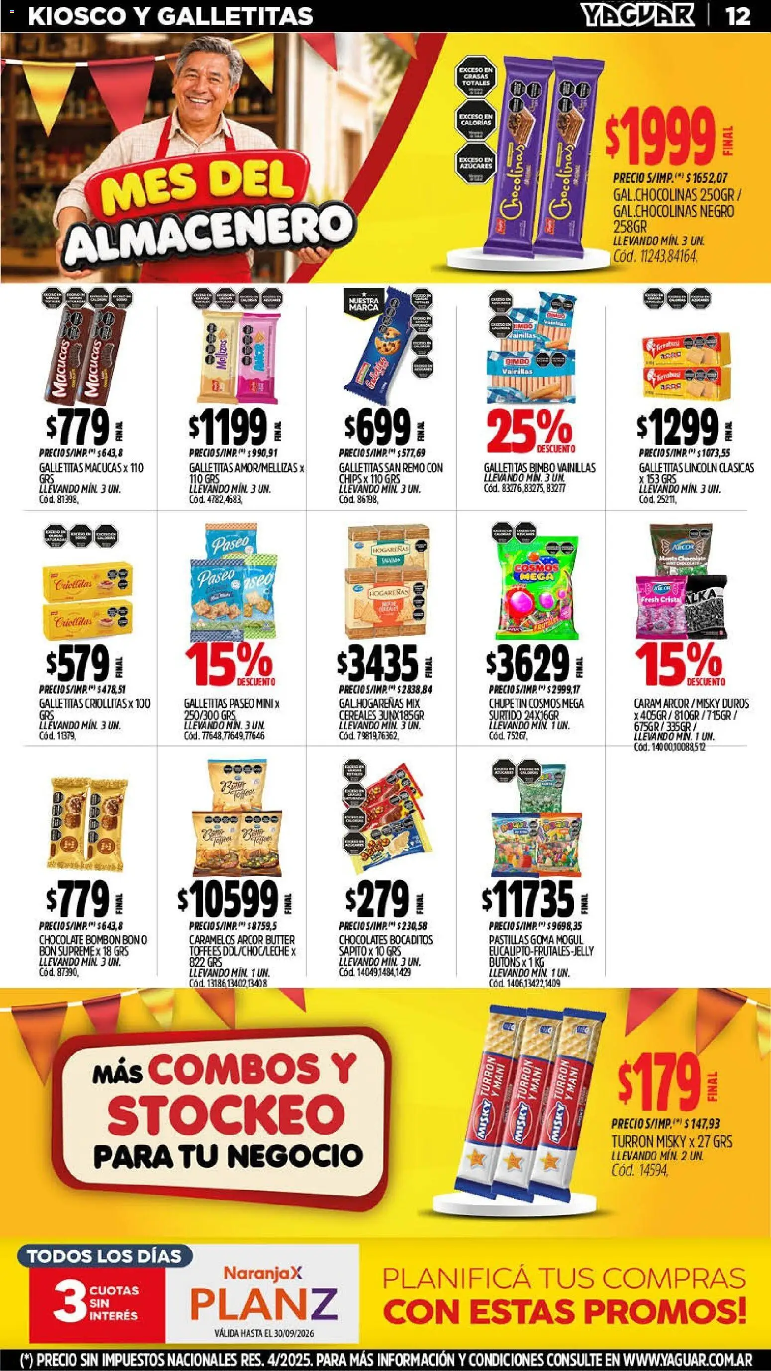 Vista previa del folleto de la tienda Yaguar válido desde el 14/09/2026 - Chocolate, Galletitas, Mani, Cereales, Turrón