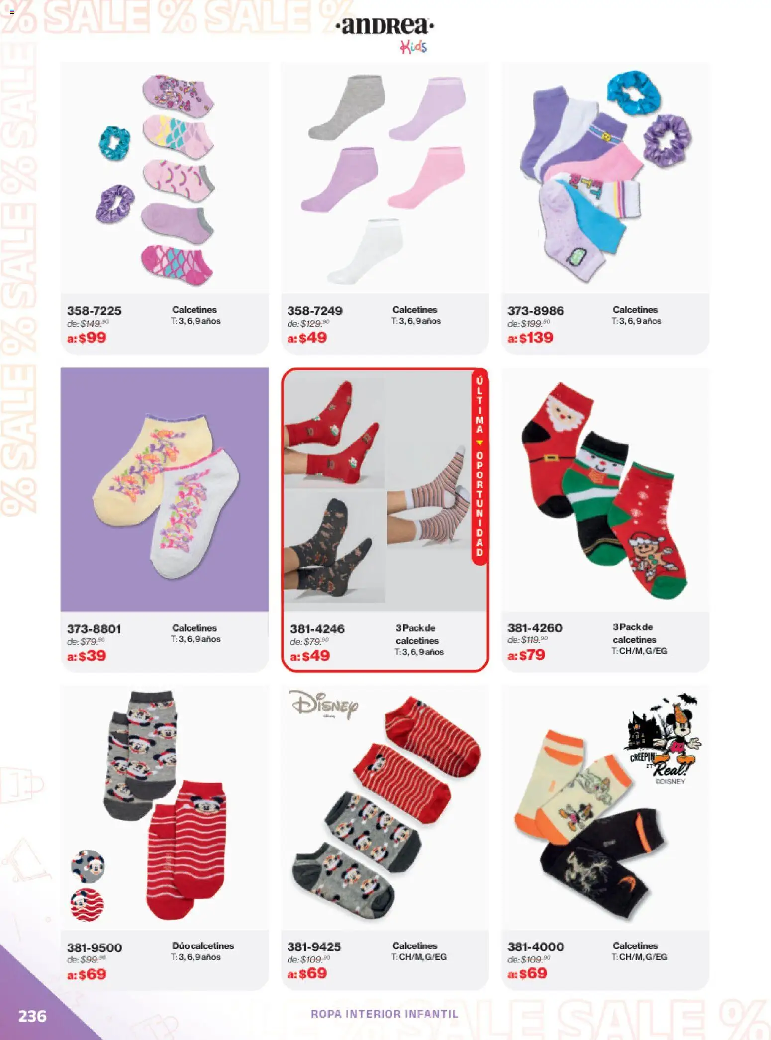 Vista previa las ofertas de la tienda Andrea - Catálogo Outlet desde el 21/12/2025 - Ropa, Calcetines, Ropa interior