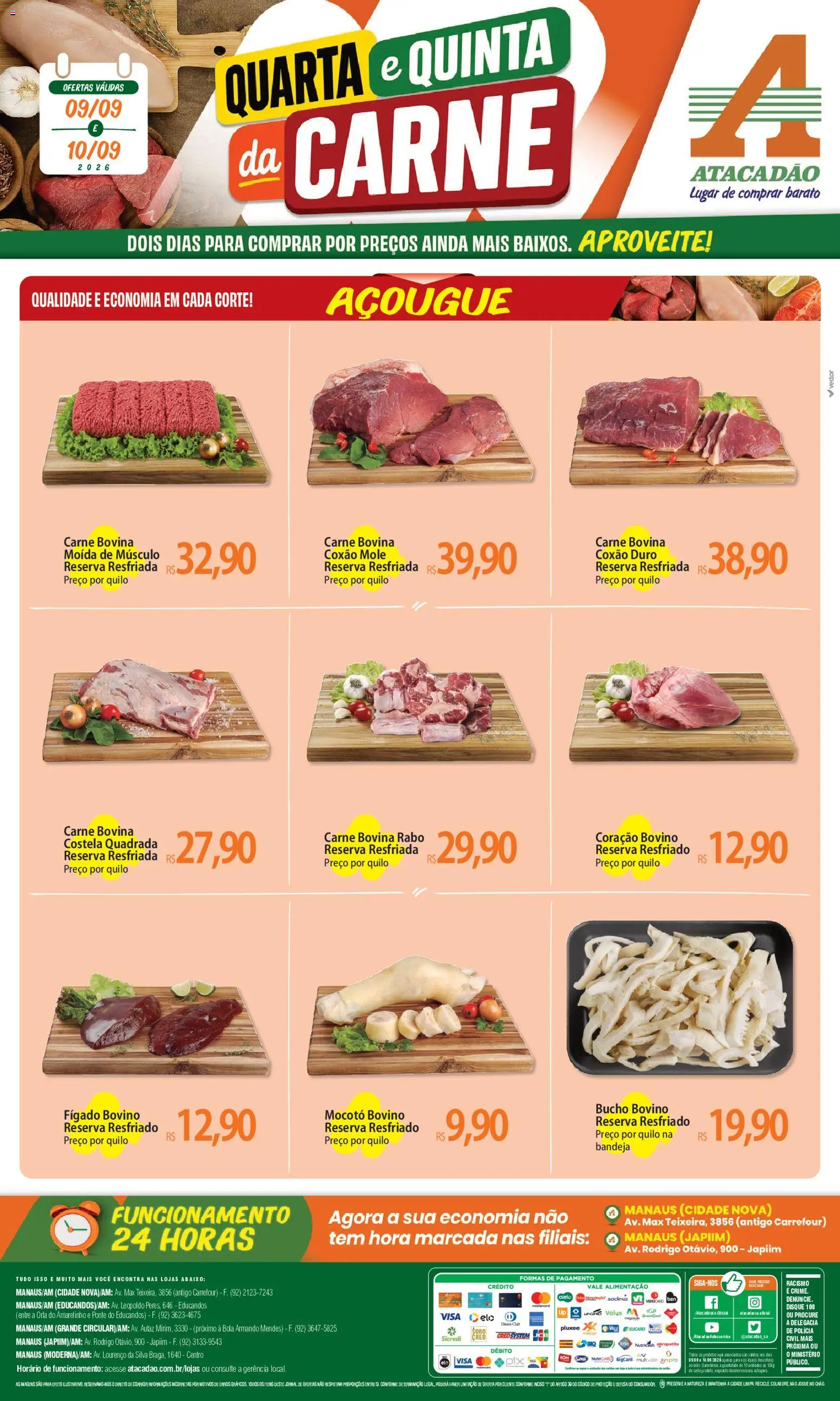 Pré-Visualização do folheto "Atacadão ofertas - AM" da loja Atacadão válido a partir de 09/09/2026 - Carne, Fígado, Bandeja, Carne bovina, Coxão duro, Coxão mole
