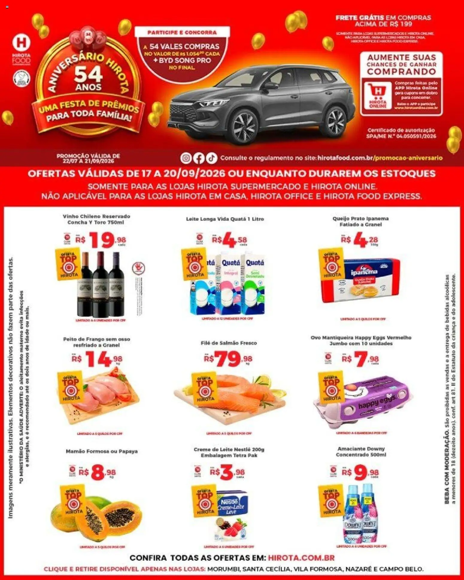 Pré-Visualização do folheto "Hirota Food ofertas Top" da loja Hirota Food válido a partir de 17/09/2026