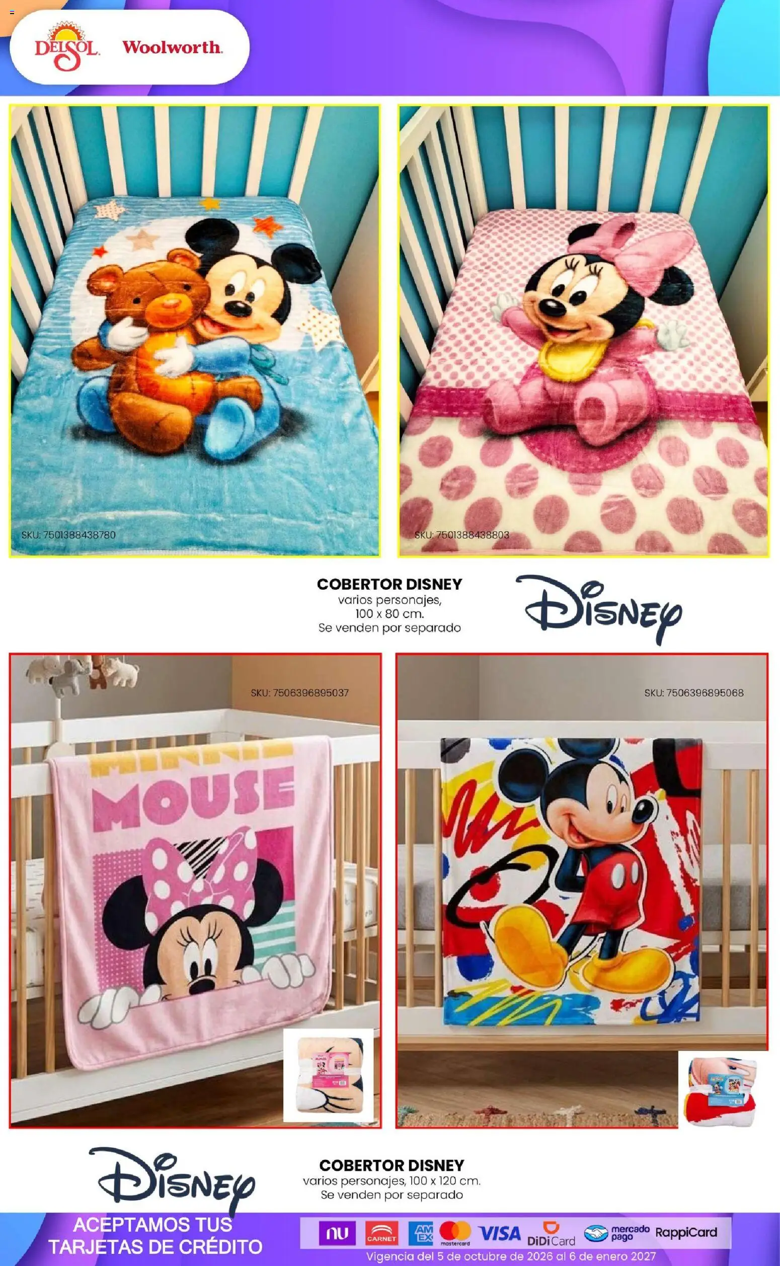 Vista previa las ofertas de la tienda Del Sol y Woolworth - Del Sol y Woolworth catálogo El Castillo del Juguete desde el 01/10/2026 - Mouse, Cobertor
