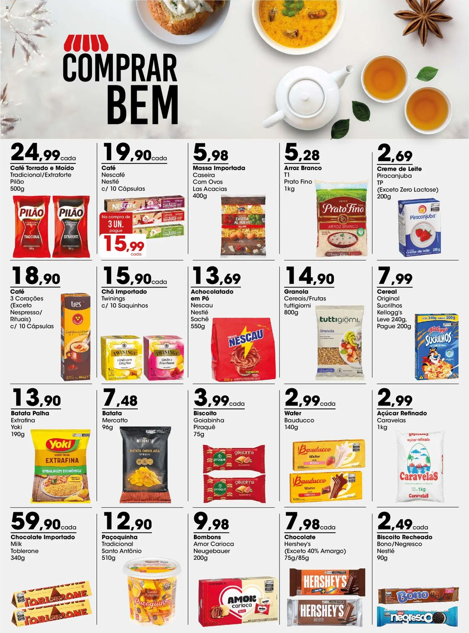 Pré-Visualização do folheto "Zaffari - Ofertas da semana" da loja Zaffari válido a partir de 24/08/2026 - Café, Chocolate, Leite, Batata, Massa, Nescau, Creme, Pó