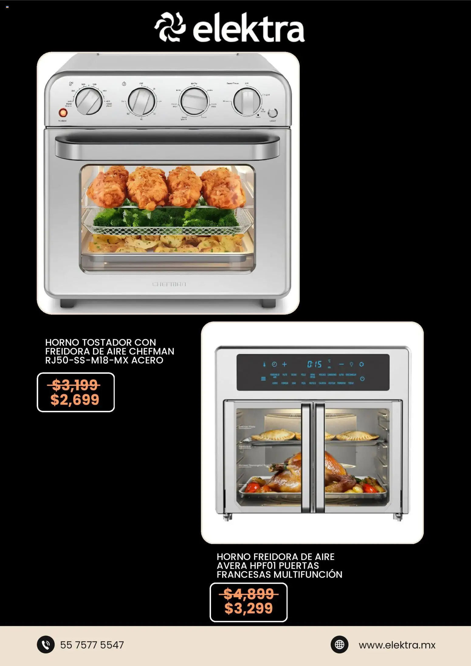 Vista previa las ofertas de la tienda Elektra - Elektra catálogo desde el 04/08/2026 - Freidora de aire, Horno, Puertas, Freidora, Tostador