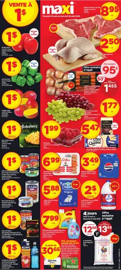 Un aperçu du dépliant Maxi weekly flyer / circulaire du magasin Maxi est valide à partir 20 août 2026