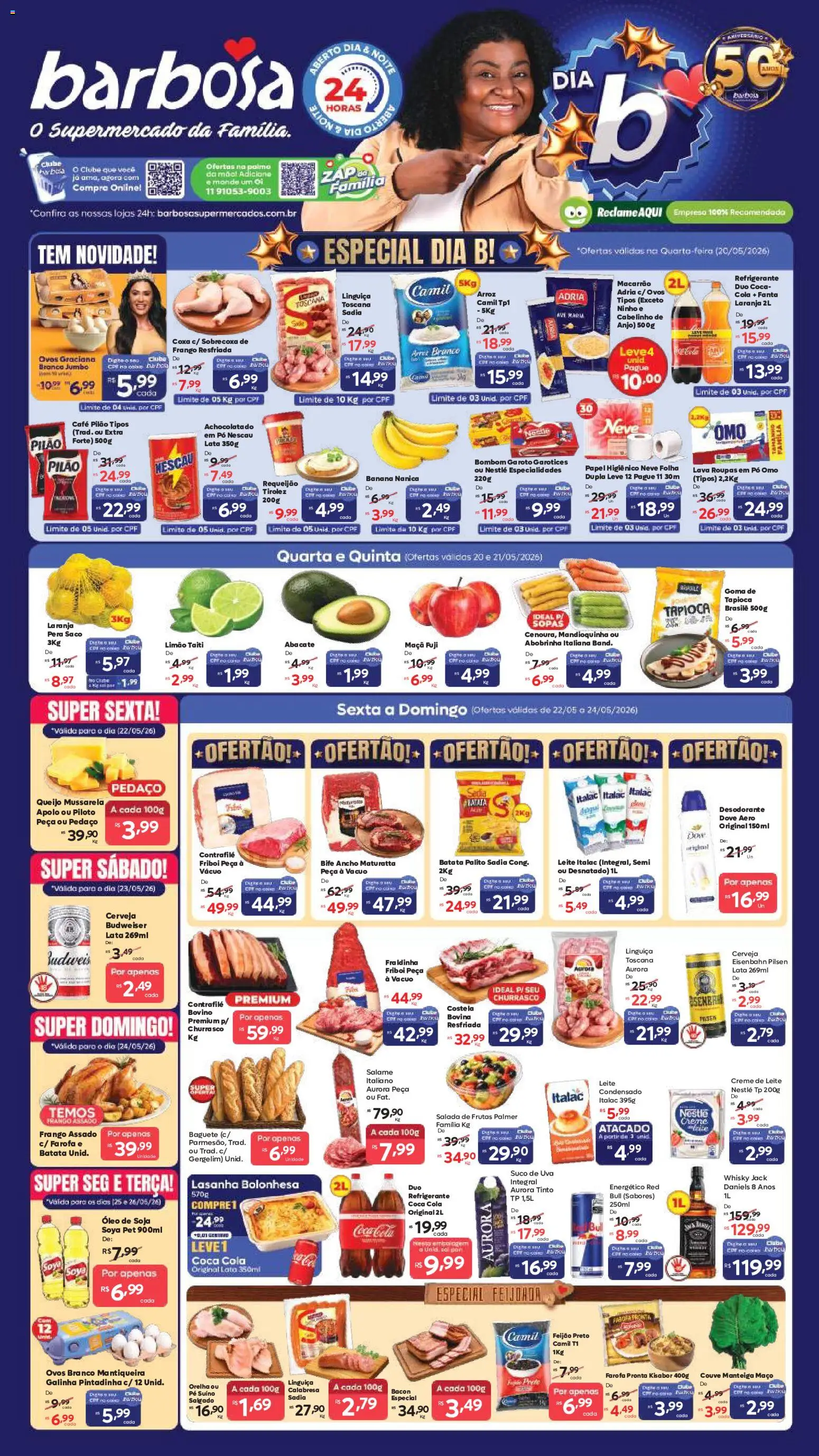 Pré-Visualização do folheto "Barbosa Supermercados - Ofertas da semana" da loja Barbosa Supermercados válido a partir de 20/05/2026