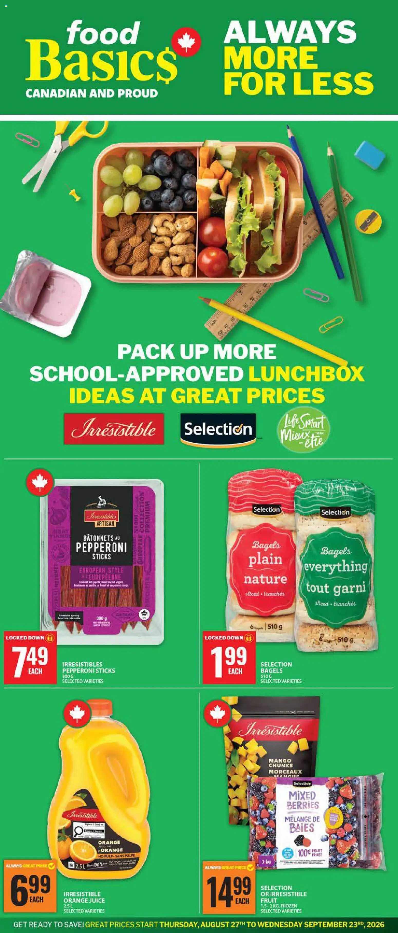Preview of leaflet Food Basics - Back To School Digital Specialty Flyer from shop Food Basics is valid from Aug 27, 2026