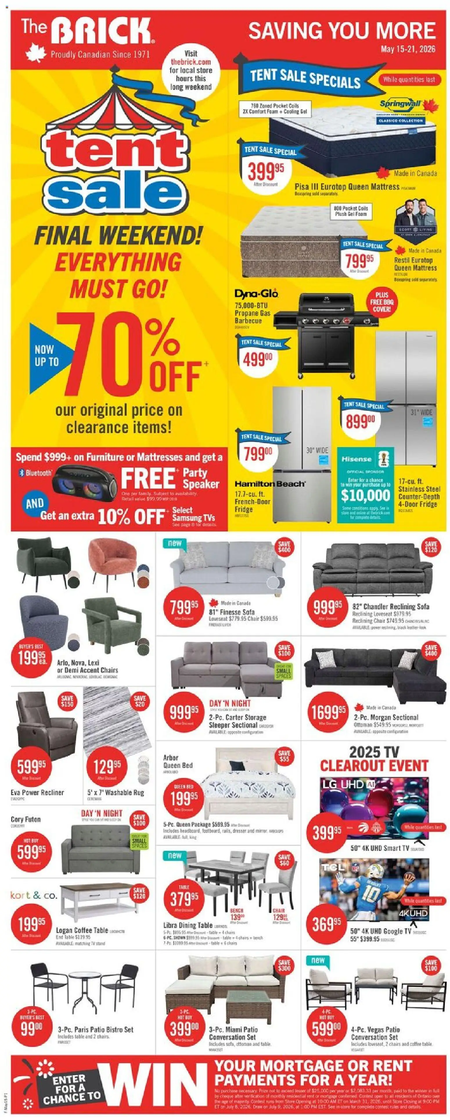 Preview of leaflet The Brick weekly flyer / circulaire from shop The Brick is valid from May 15, 2026