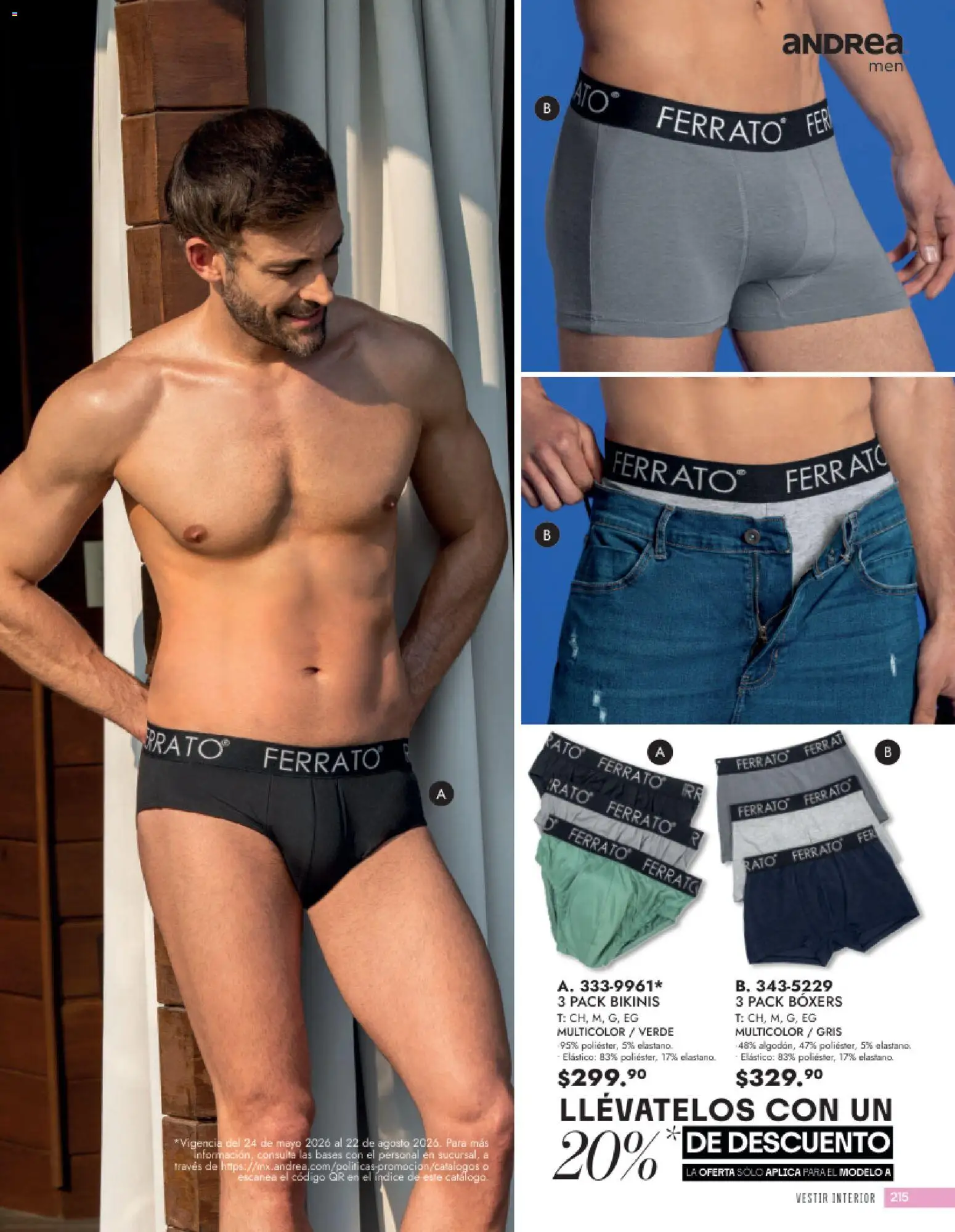 Vista previa las ofertas de la tienda Andrea - Andrea catálogo Vestir Caballero desde el 24/05/2026 - Boxers