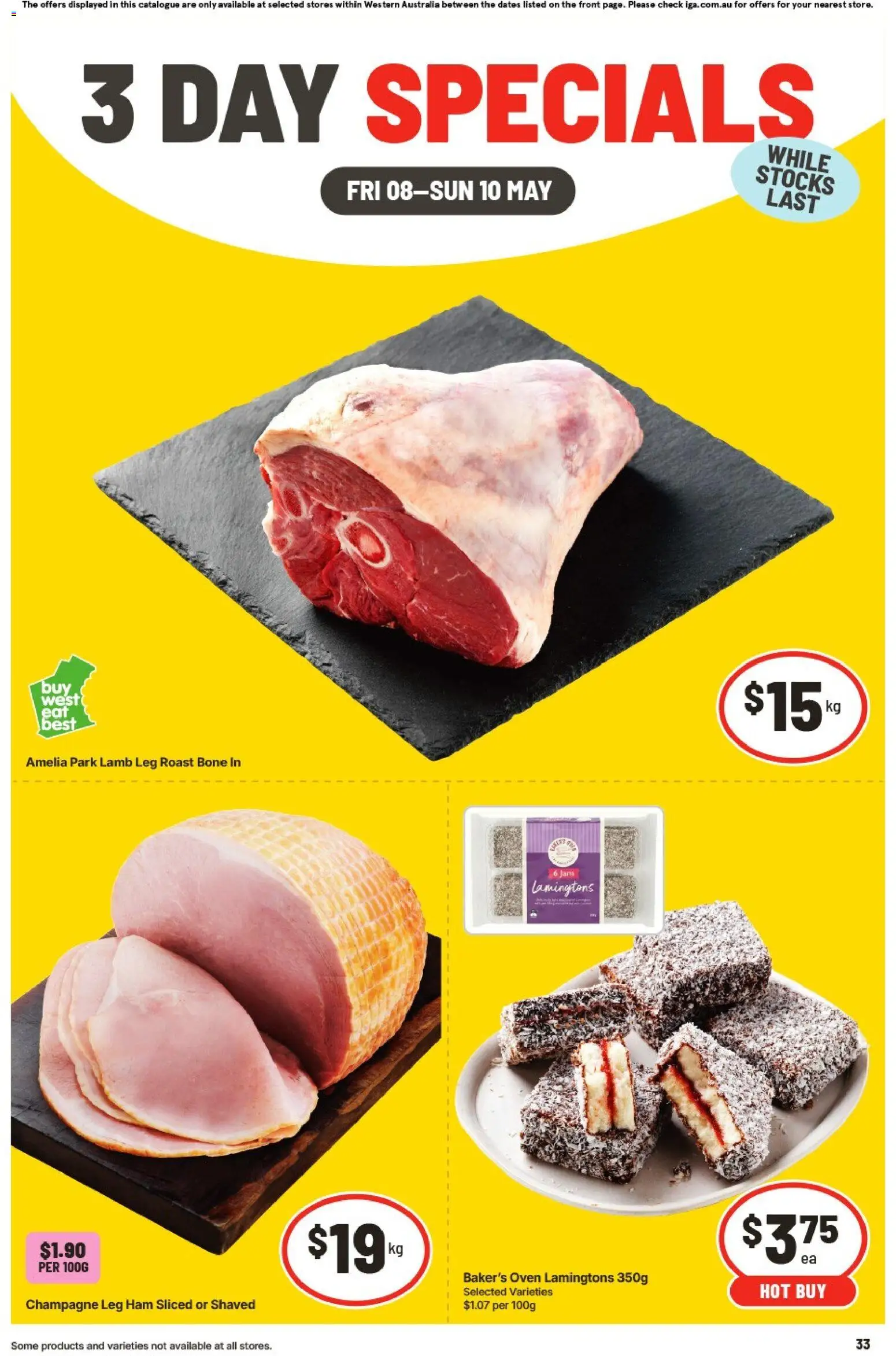 Preview of catalogue 3 Day Specials WA from shop IGA valid 08/05/2026