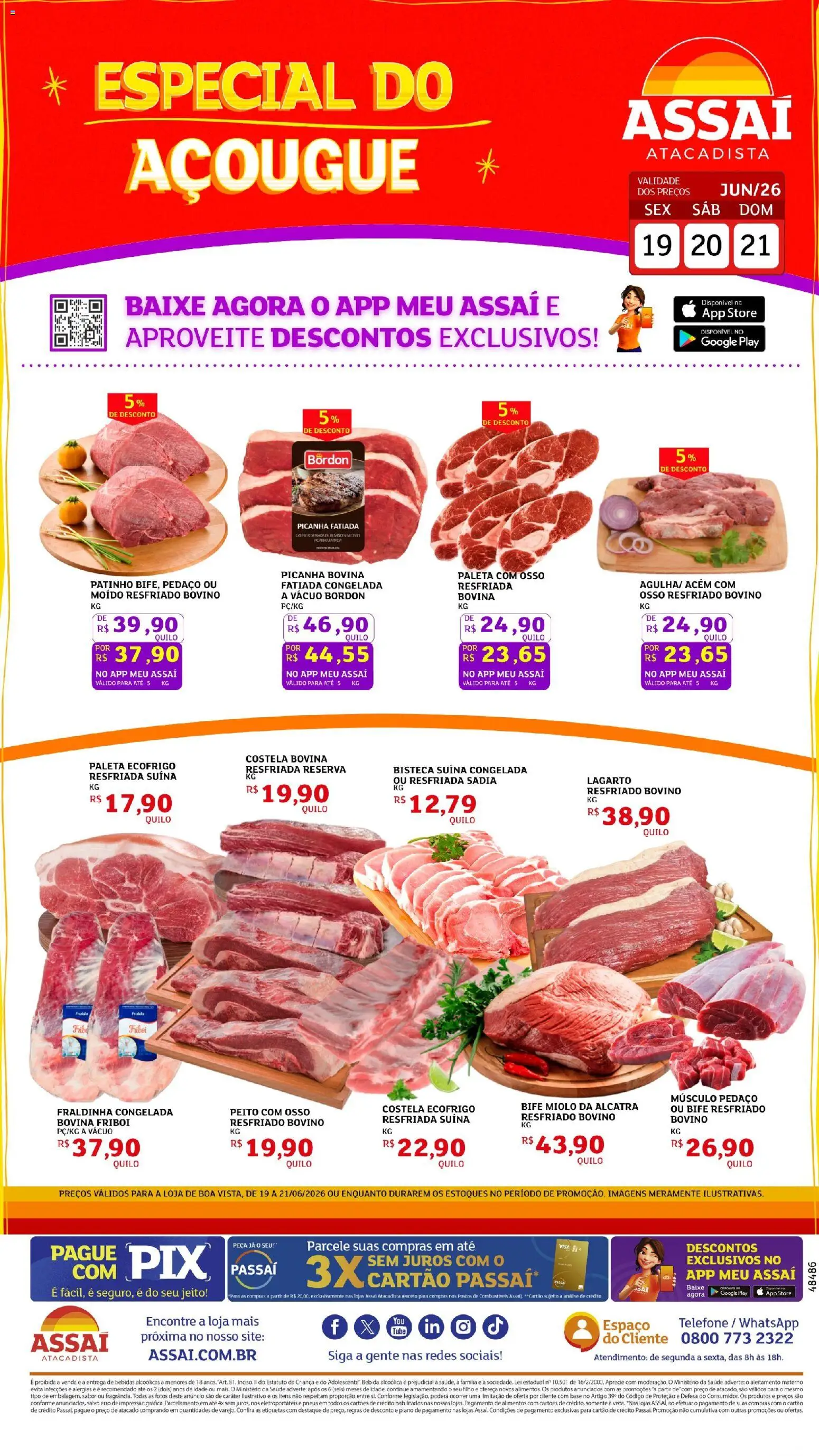 Pré-Visualização do folheto "Assaí Atacadista ofertas - RR" da loja Assaí Atacadista válido a partir de 19/06/2026