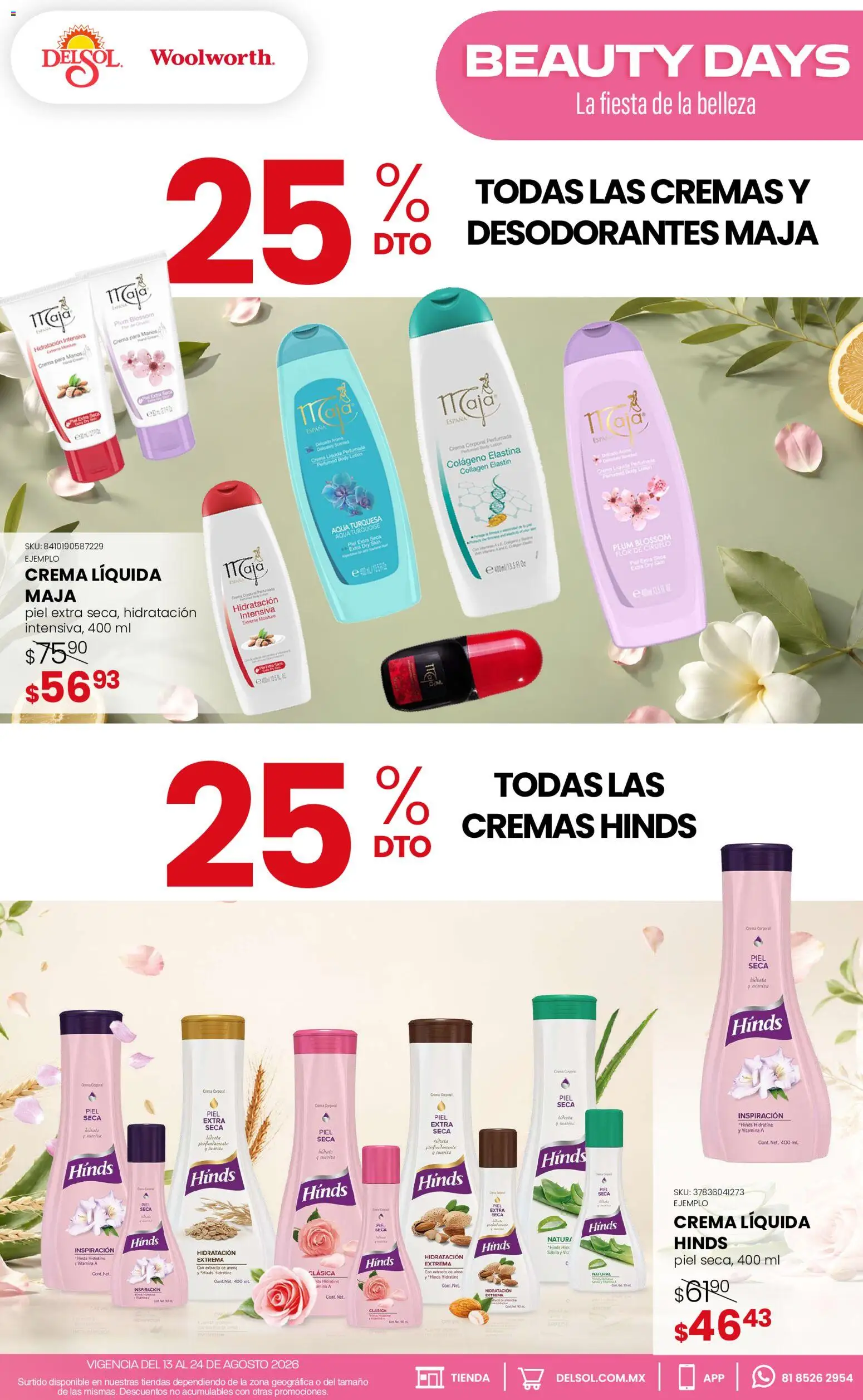 Vista previa las ofertas de la tienda Del Sol y Woolworth - Del Sol y Woolworth catálogo Beauty Days desde el 13/08/2026 