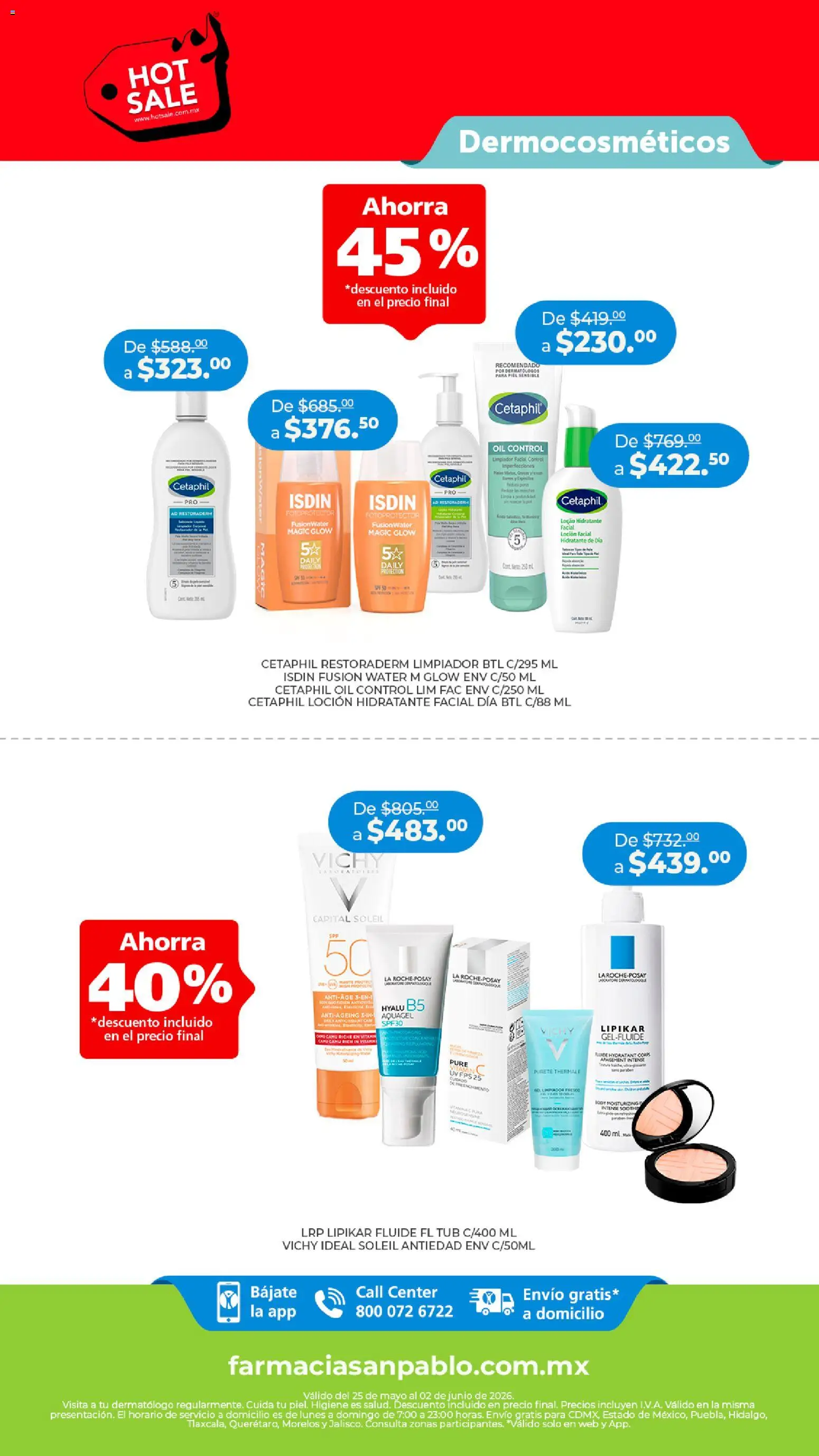 Vista previa las ofertas de la tienda Farmacia San Pablo - Farmacia San Pablo Hot Sale desde el 25/05/2026 - Aceite, Gel íntimo, Higiene íntima