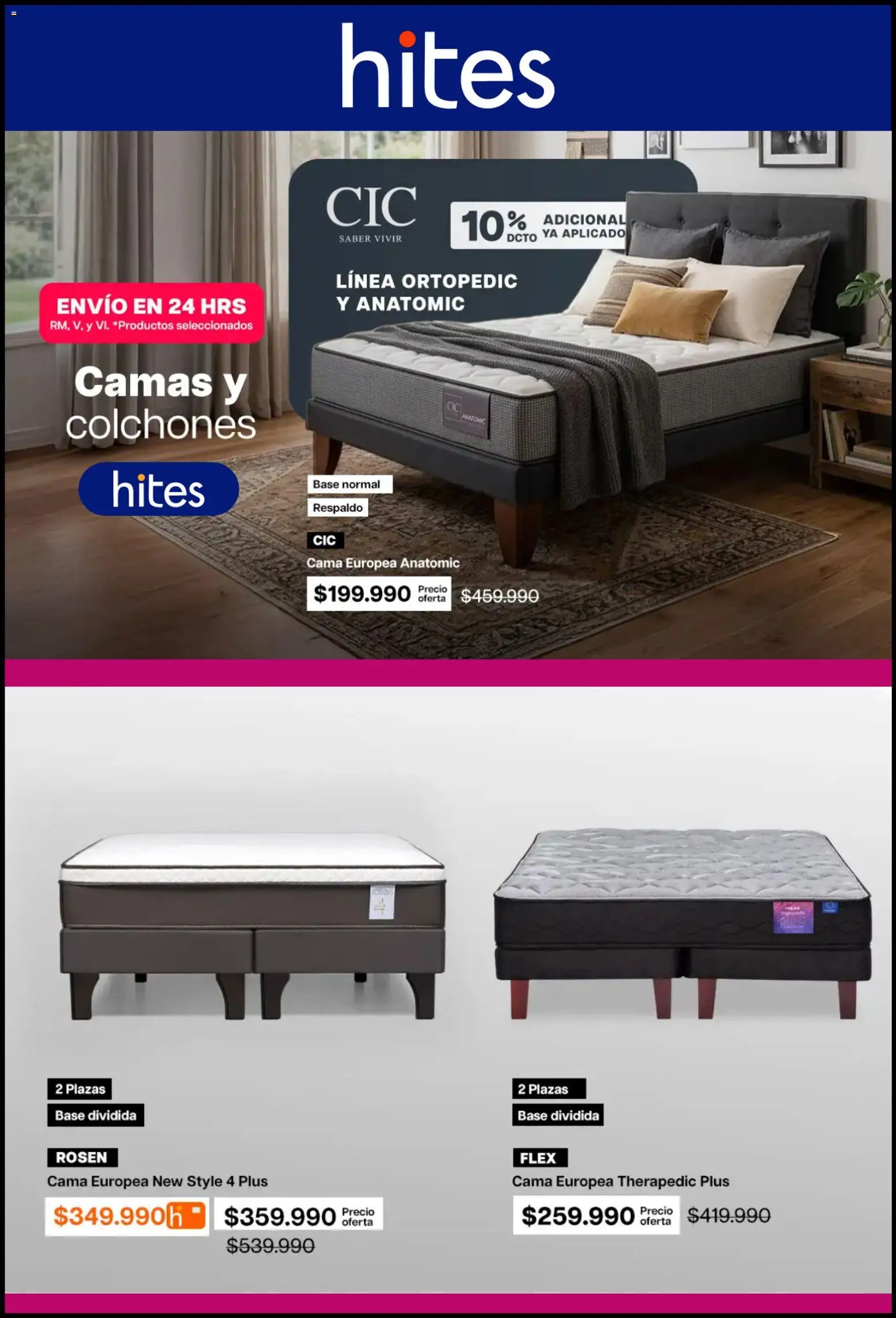 Folleto de la tienda Hites válido desde el 25.06.2026 - Cama, Base