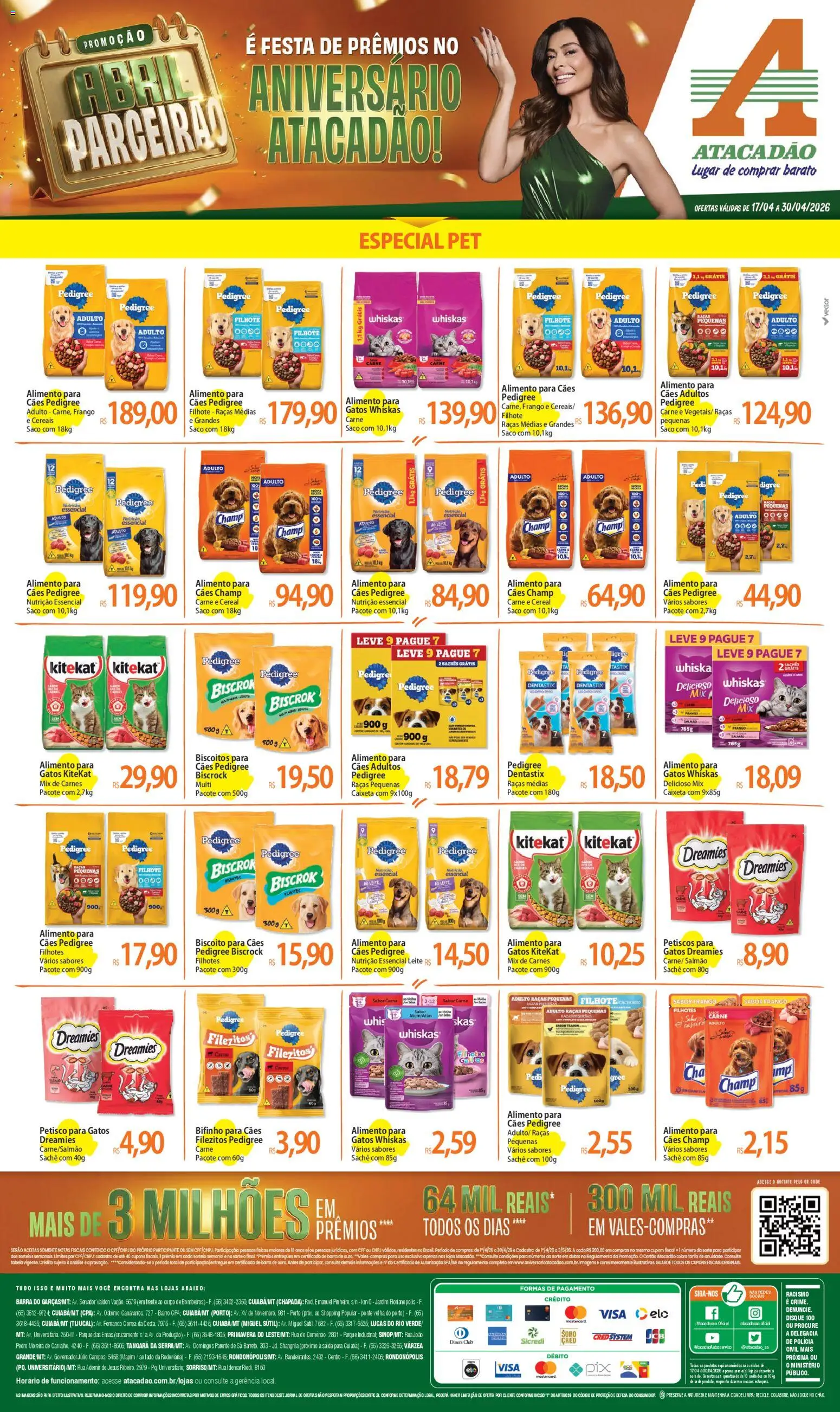 Pré-Visualização do folheto "Atacadão ofertas - MT" da loja Atacadão válido a partir de 17/04/2026 - Biscoito, Leite, Carne, Biscoitos, Frango, Petiscos, Salsa, Cereais