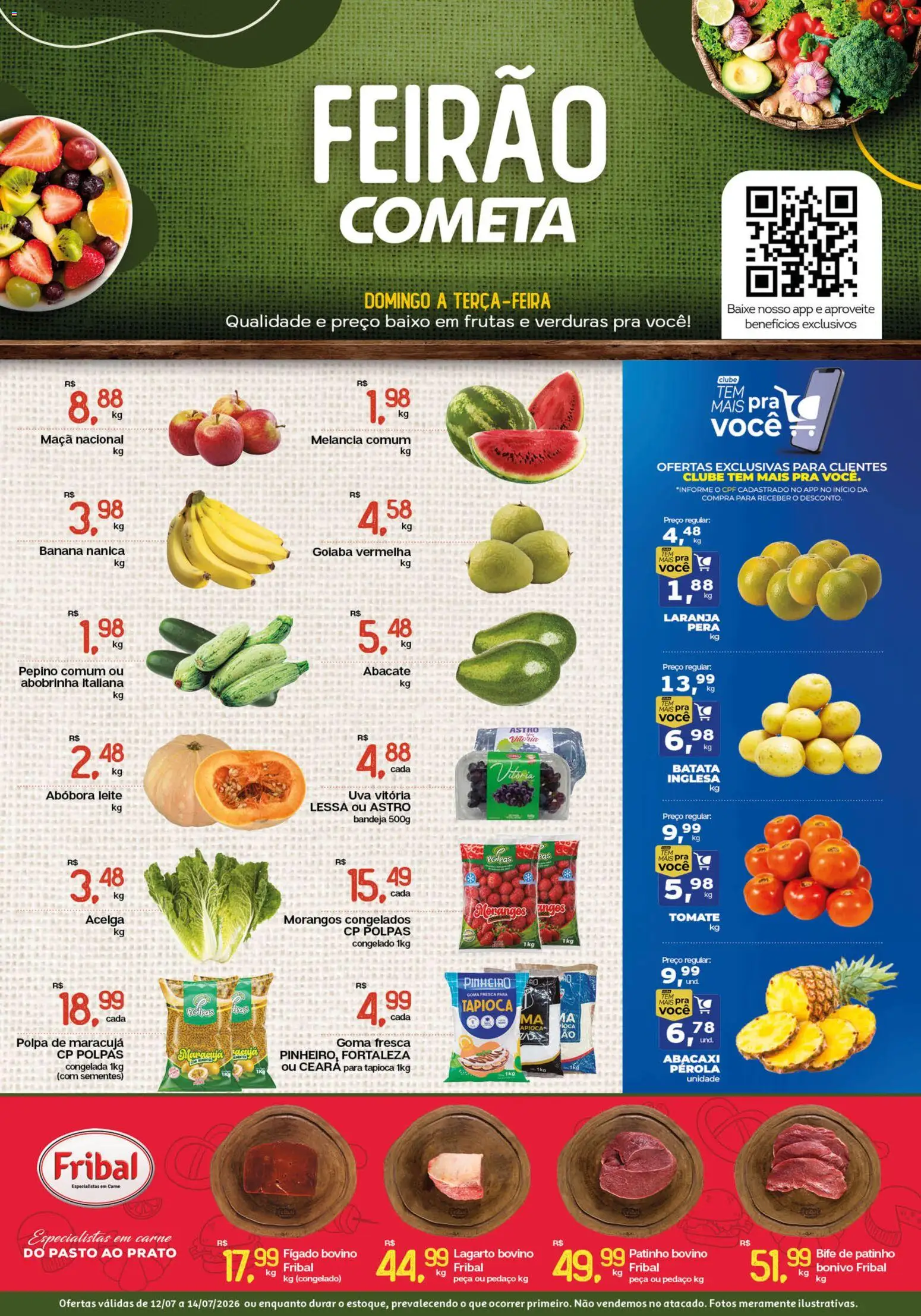 Pré-Visualização do folheto "Cometa Supermercados ofertas Feirão" da loja Cometa Supermercados válido a partir de 12/07/2026