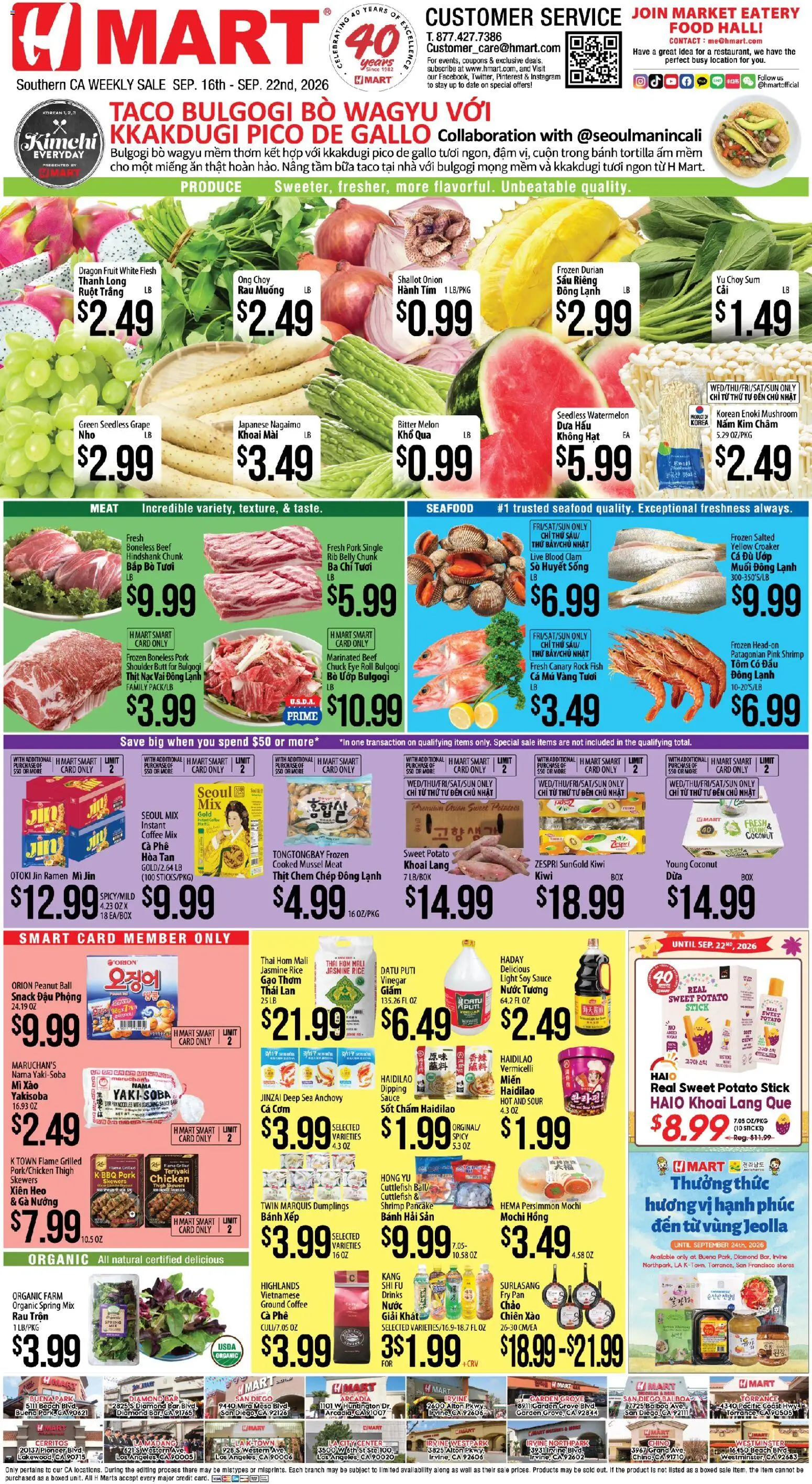 Ad Preview of Hmart Hmart Weekly Ad - VIETNAMESE - CA from 09/16/2026