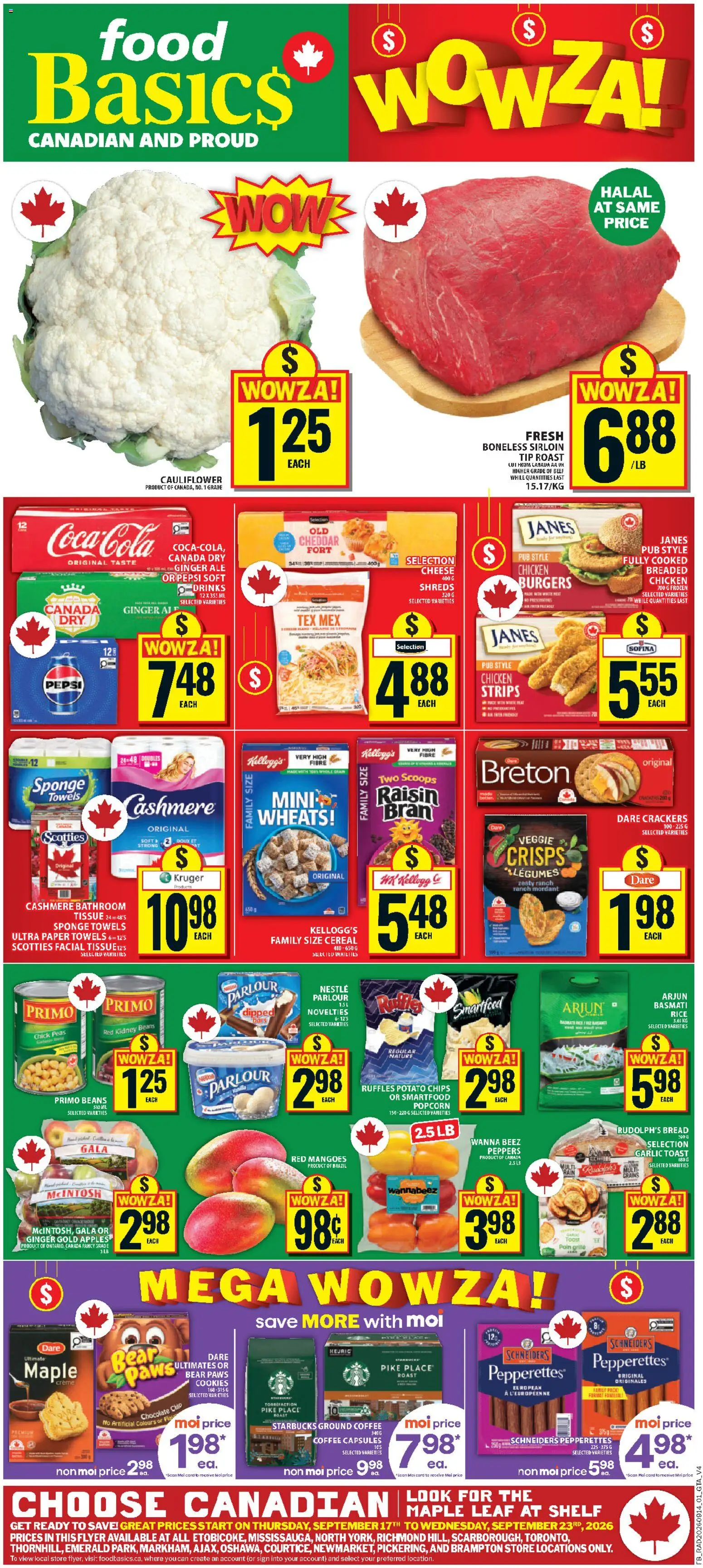 Preview of leaflet Food Basics weekly flyer / circulaire from shop Food Basics is valid from Sep 17, 2026