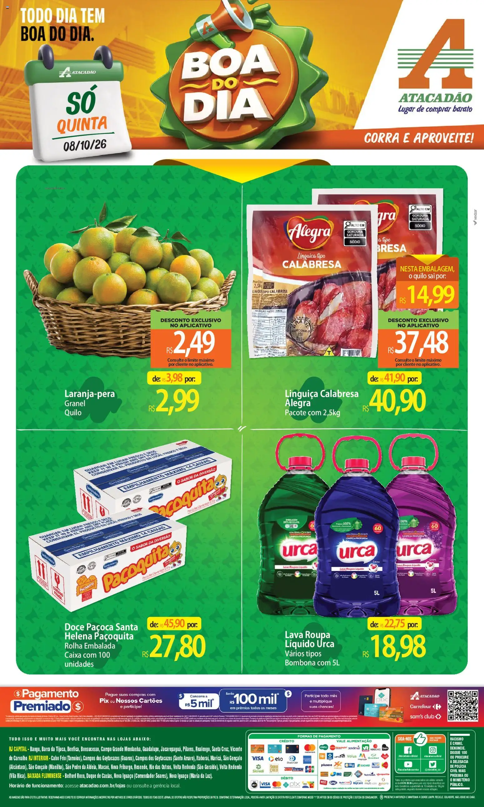 Pré-Visualização do folheto "Atacadão ofertas - RJ" da loja Atacadão válido a partir de 08/10/2026