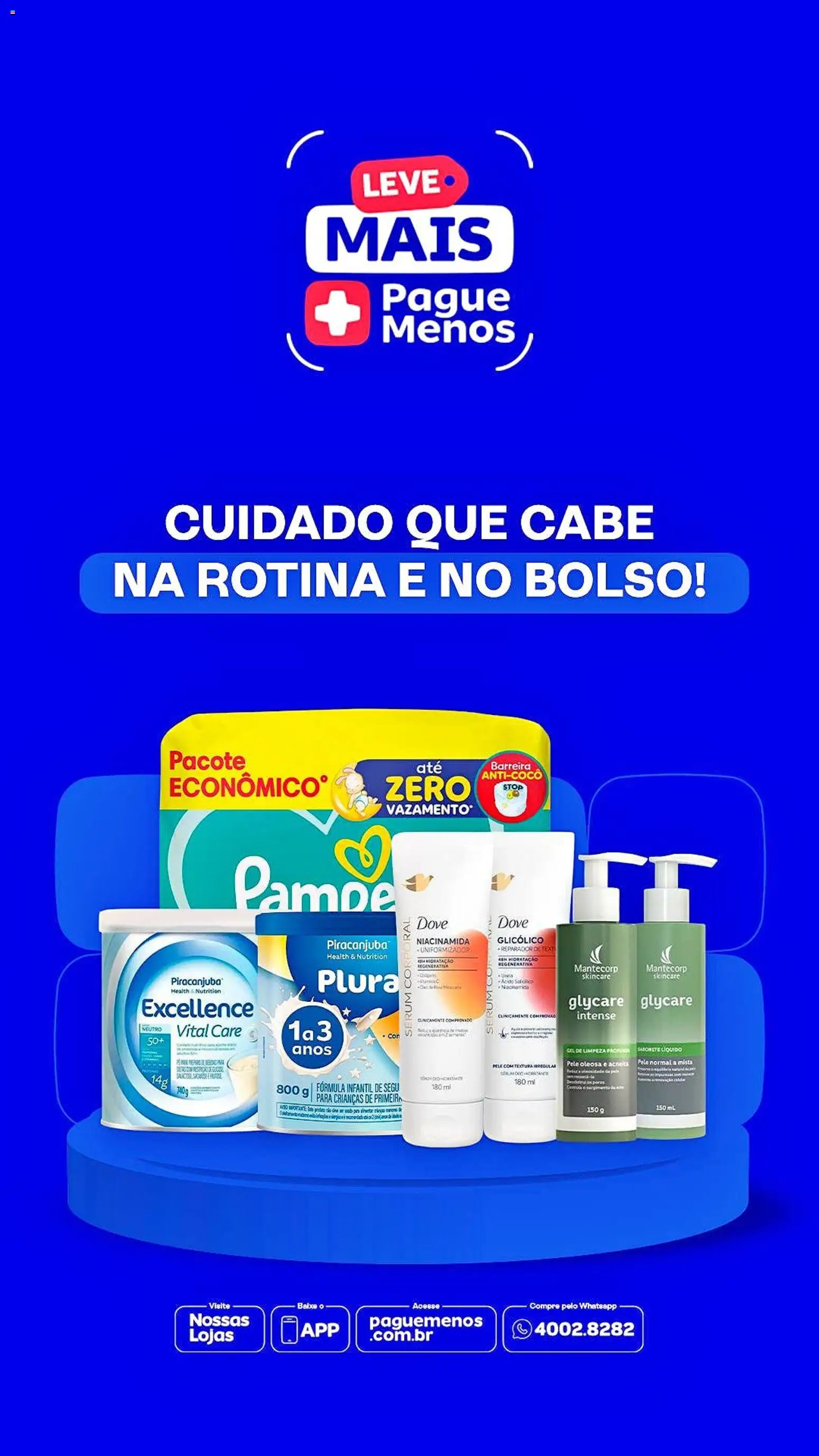 Pré-Visualização do folheto "Pague Menos - Catálogo atual" da loja Pague Menos válido a partir de 17/08/2026 - Sabonete, Sabonete líquido, Sérum, Dove, Gel de limpeza, Fórmula infantil