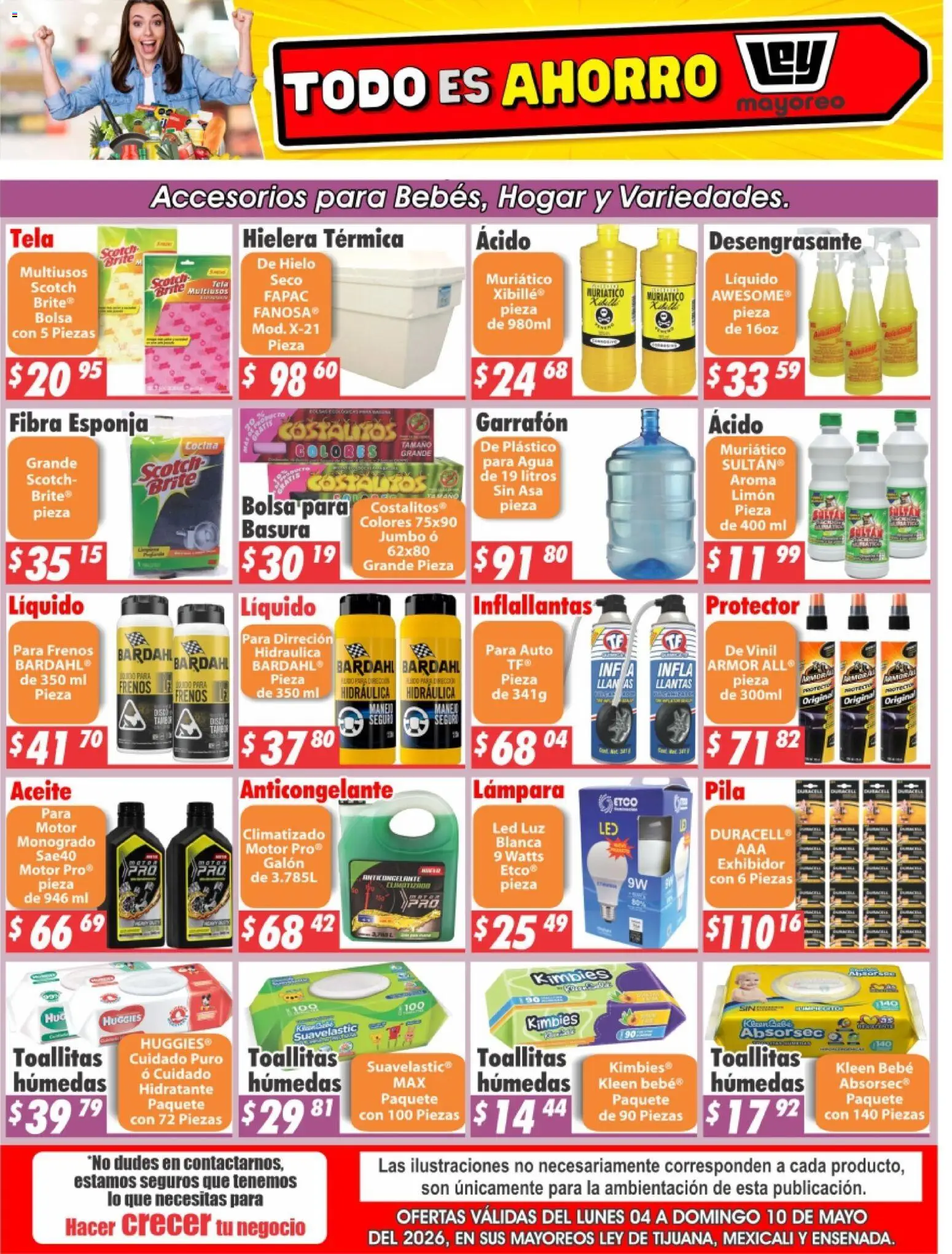 Vista previa las ofertas de la tienda Casa Ley - Casa Ley folleto Frontera desde el 04/05/2026 - Cocina, Bolsa, Hielera, Aceite, Esponja, Hielo, Pila, Desengrasante