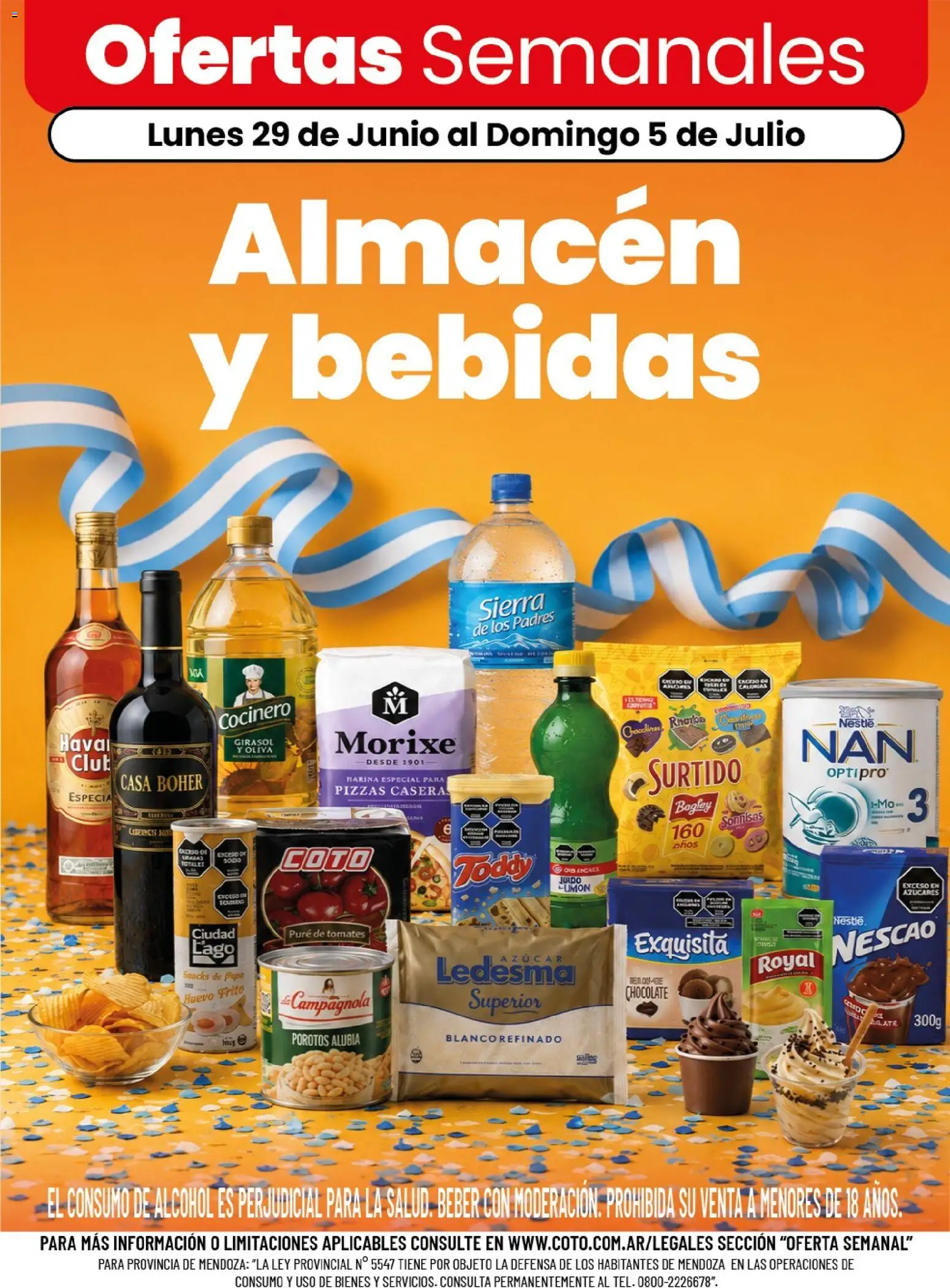 Vista previa del folleto de la tienda Coto válido desde el 29/06/2026 - Alcohol, Tomates, Harina, Limón, Oliva, Sierra, Porotos, Puré