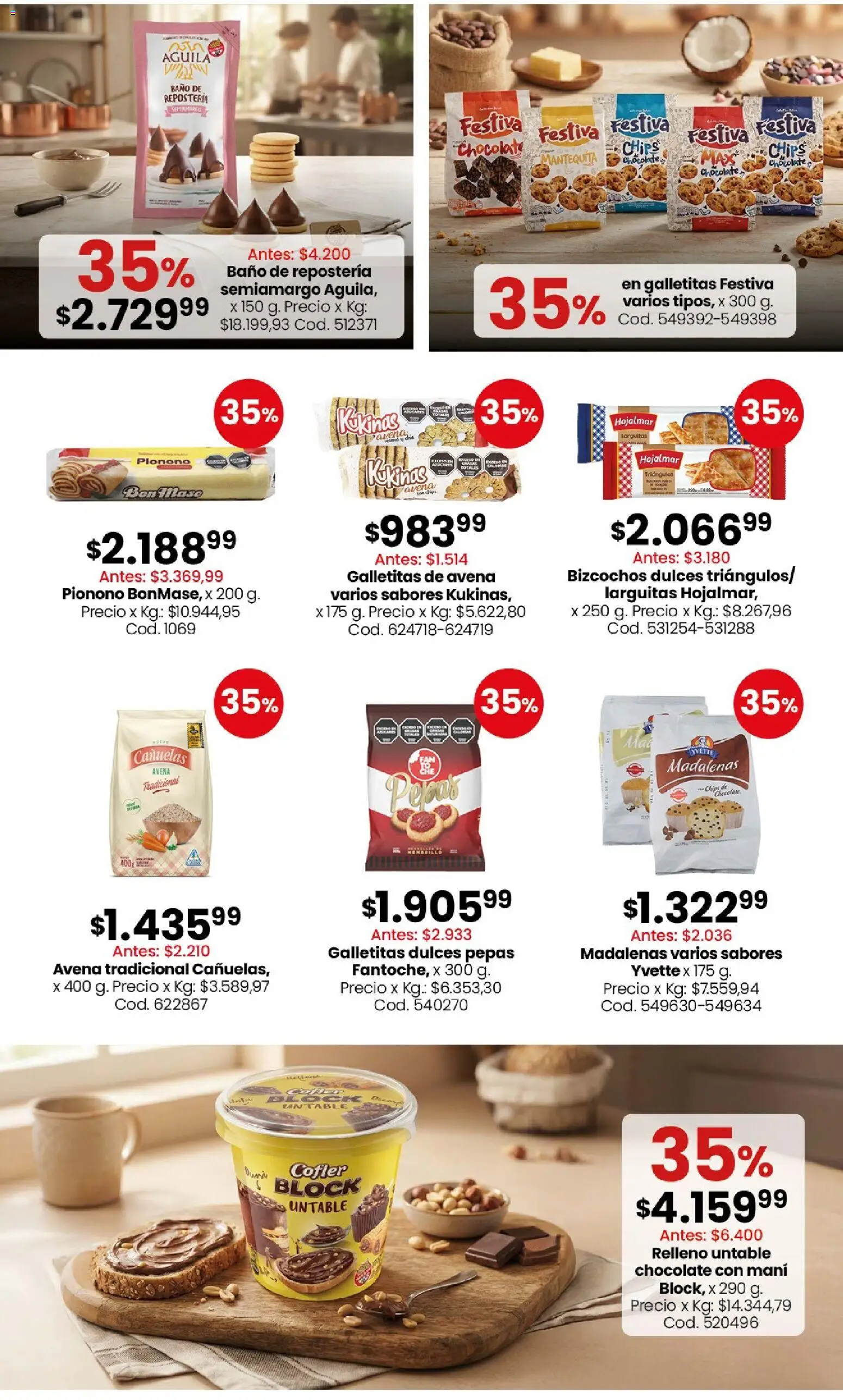 Vista previa del folleto de la tienda Coto válido desde el 03/08/2026 - Chocolate, Galletitas, Pionono, Mani, Bizcochos, Dulces, Madeleines, Untable