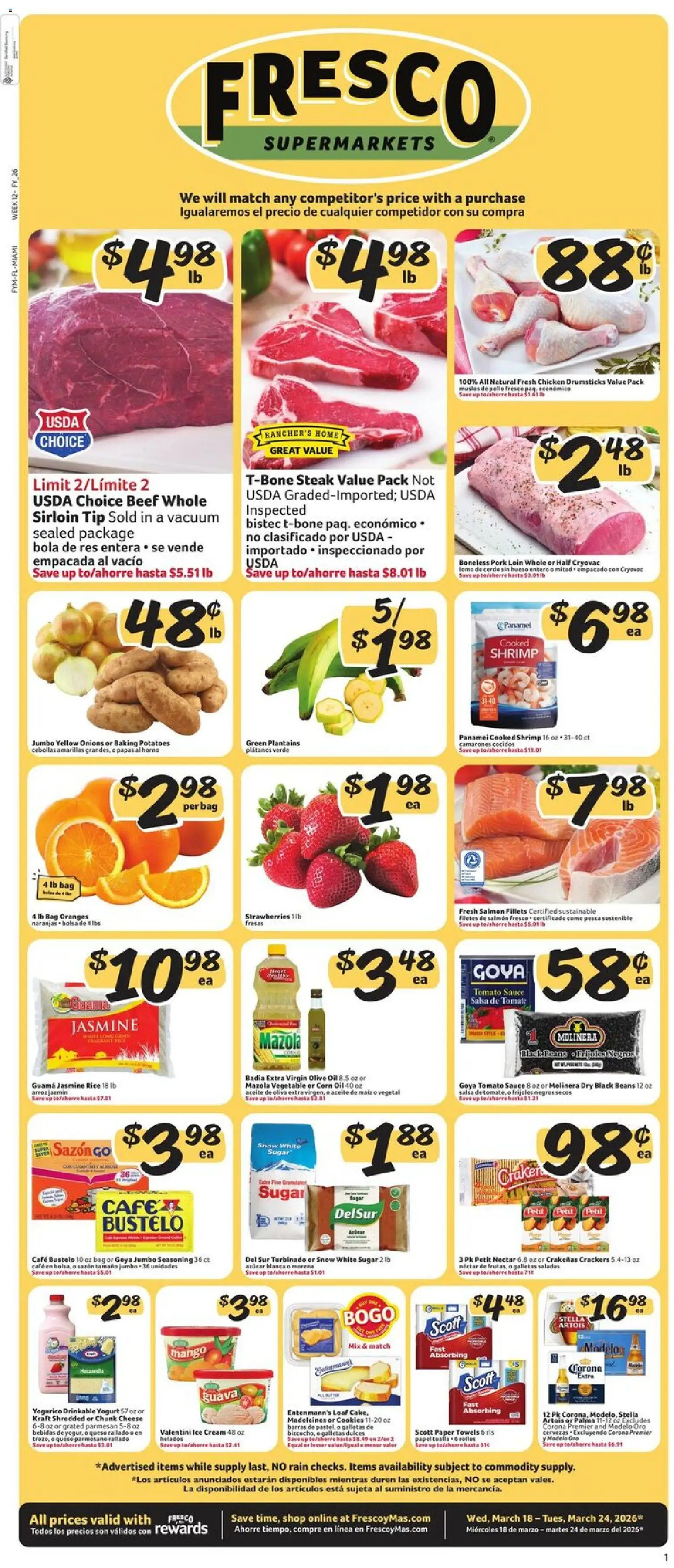 Ad Preview of Fresco y Más Fresco y Más Weekly Ad from 03/18/2026