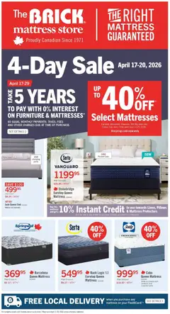 Un aperçu du dépliant The Brick - Brick Mattress Store du magasin The Brick est valide à partir 17 avr. 2026