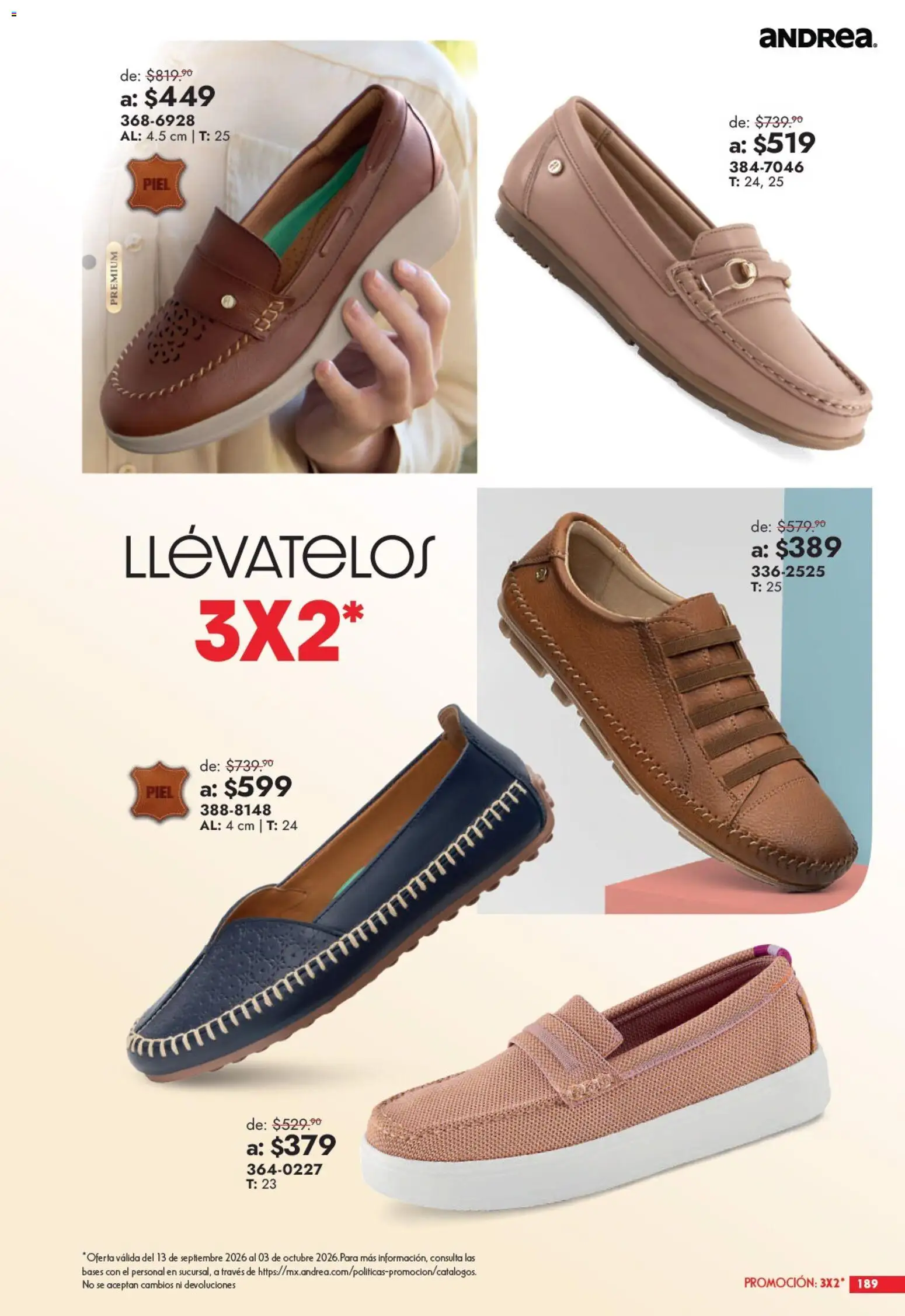 Vista previa las ofertas de la tienda Andrea - Andrea catálogo Outlet desde el 13/09/2026 